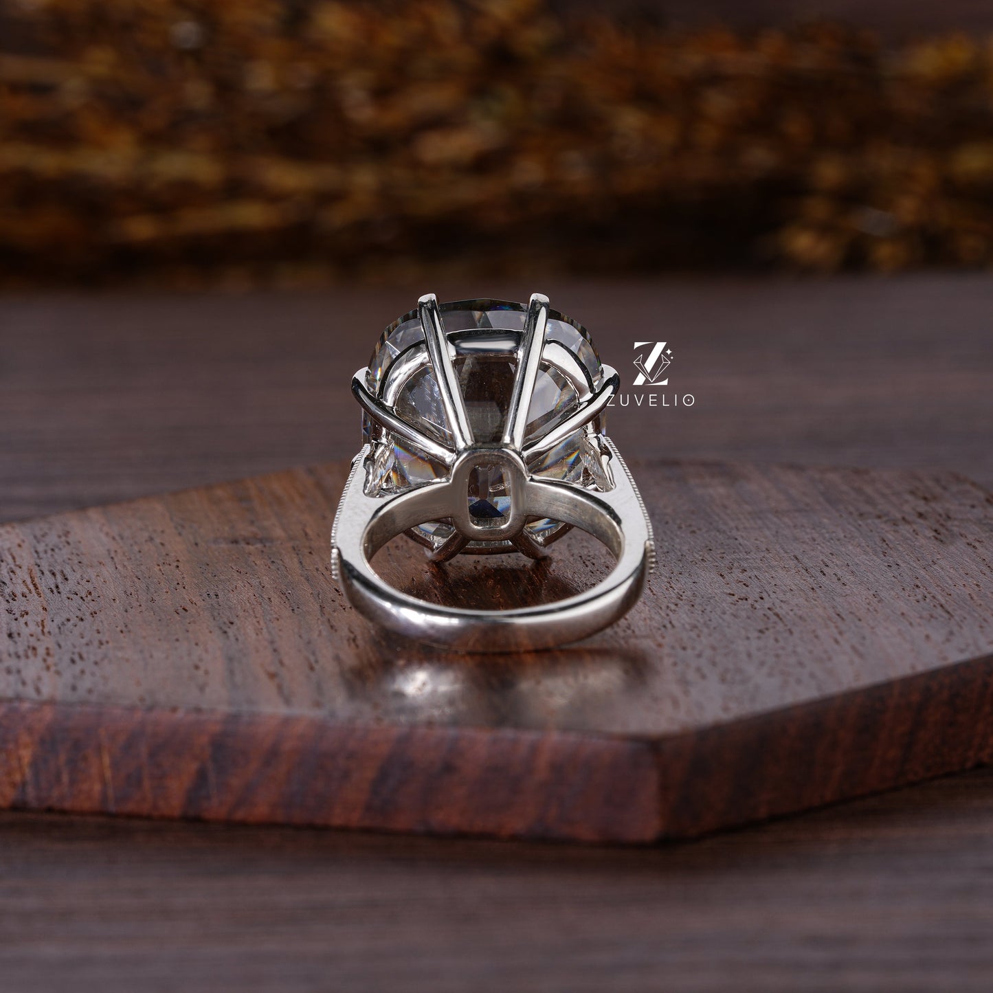 Grey Cushion Unique Ring - Zuvelio.com