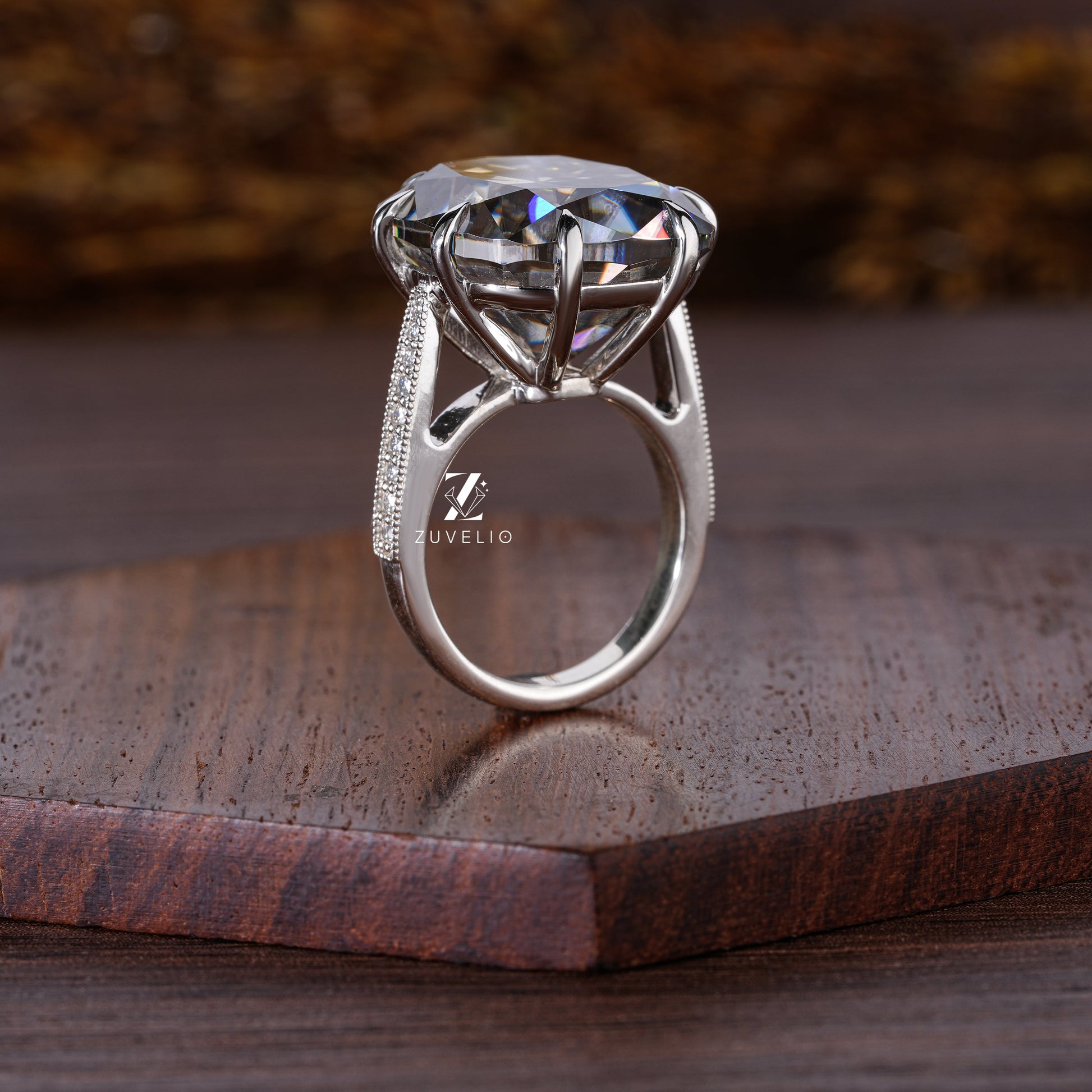 Grey Cushion Unique Ring - Zuvelio.com