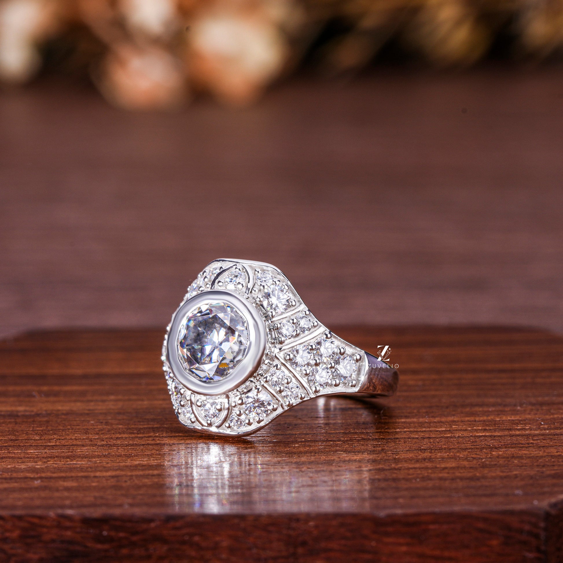 Art Deco Moissanite Ring - Zuvelio.com