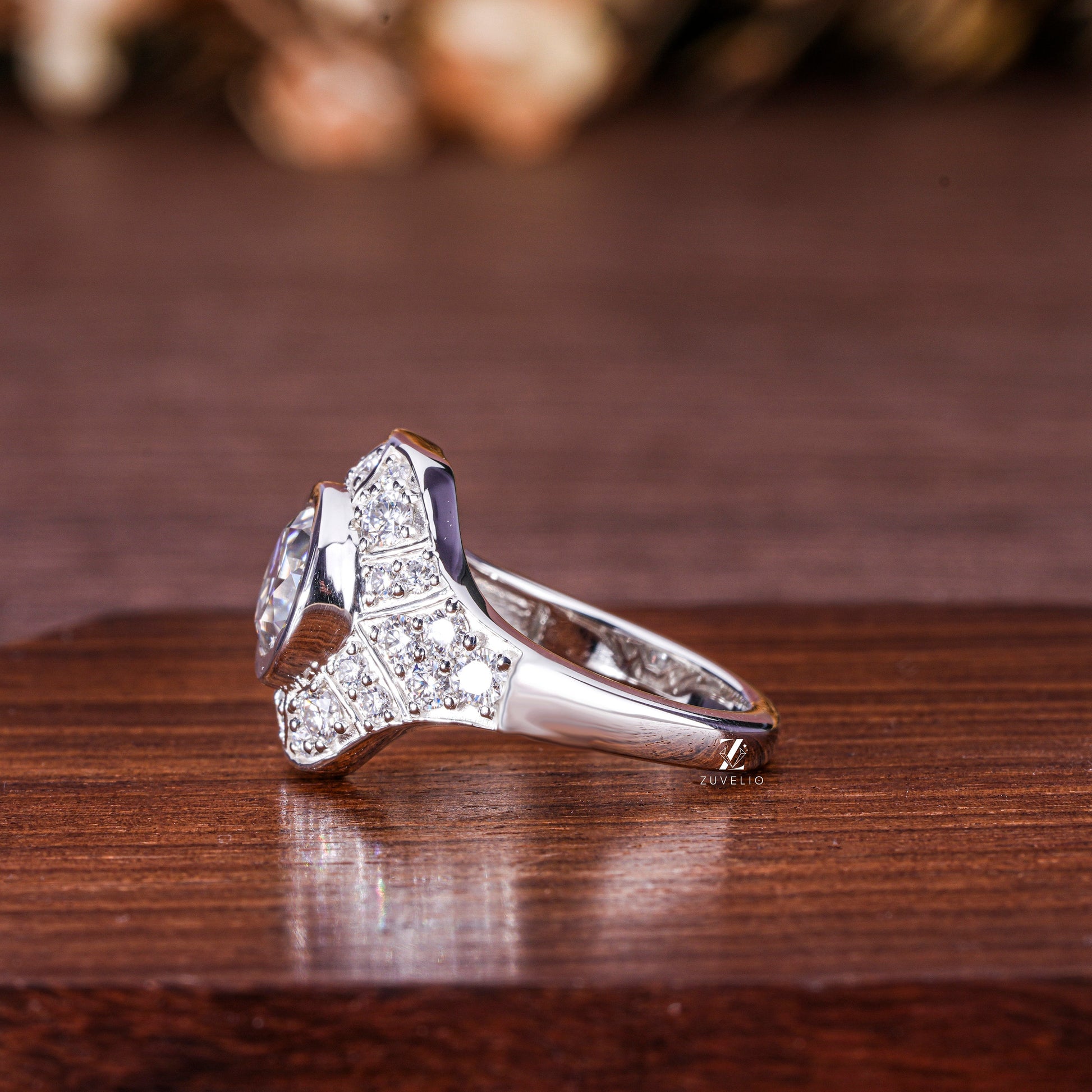 Art Deco Moissanite Ring - Zuvelio.com