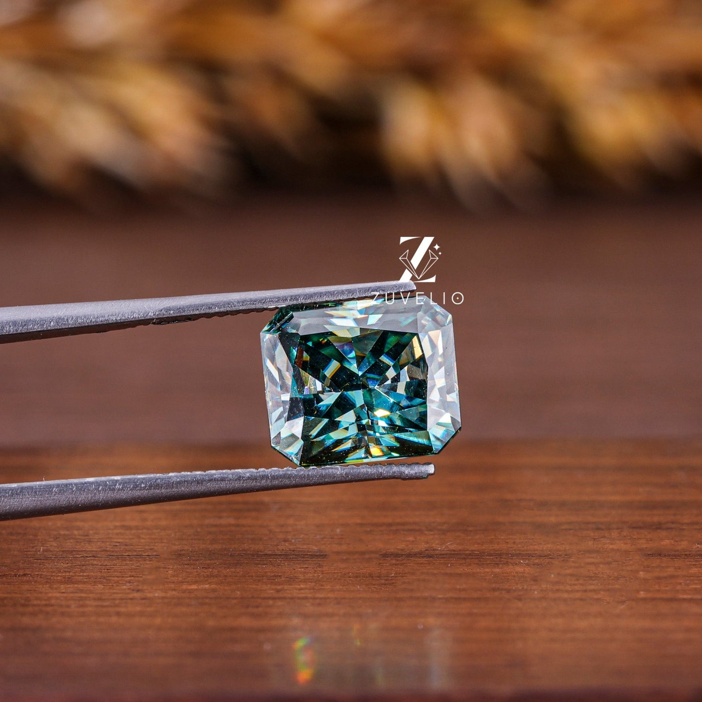 Blue Green Loose Moissanite