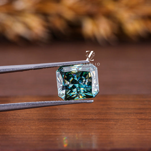 Blue Green Loose Moissanite