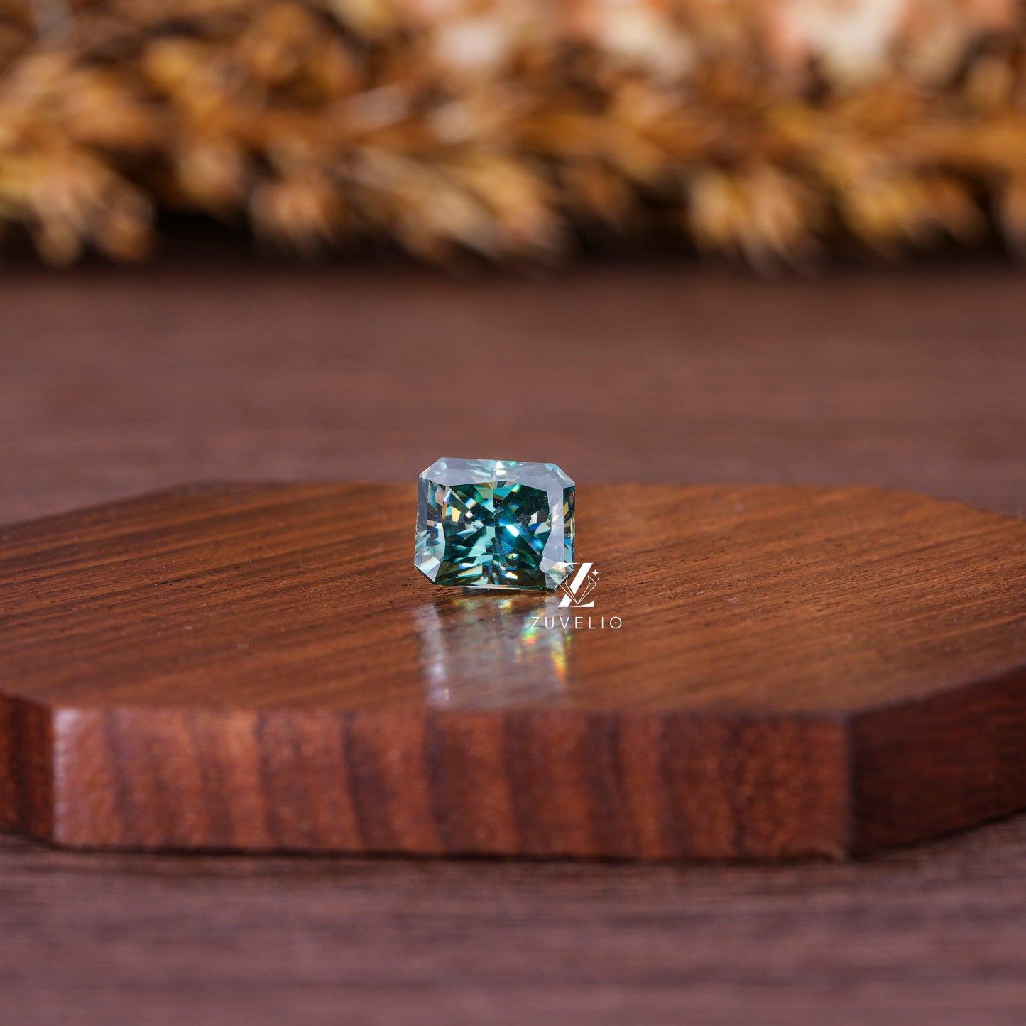 Blue Green Loose Moissanite