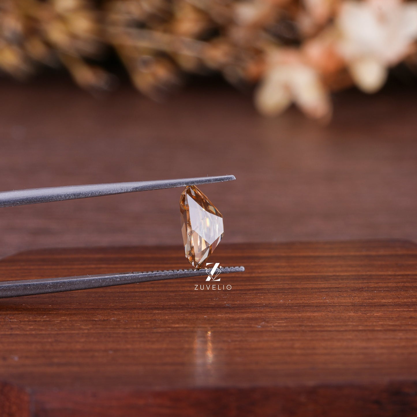 OMC Cushion Champagne Moissanite