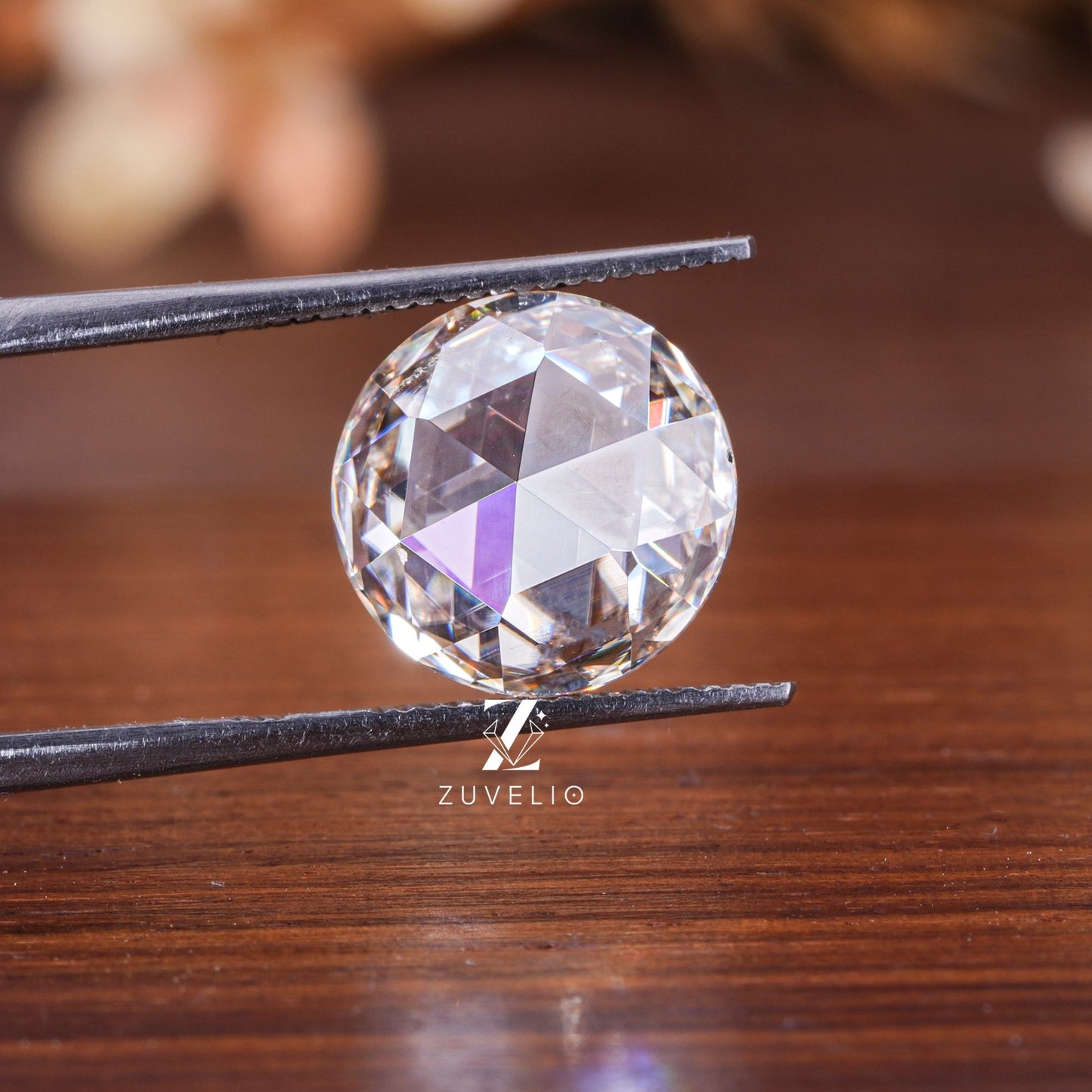 Rose Round Cut Moissanite