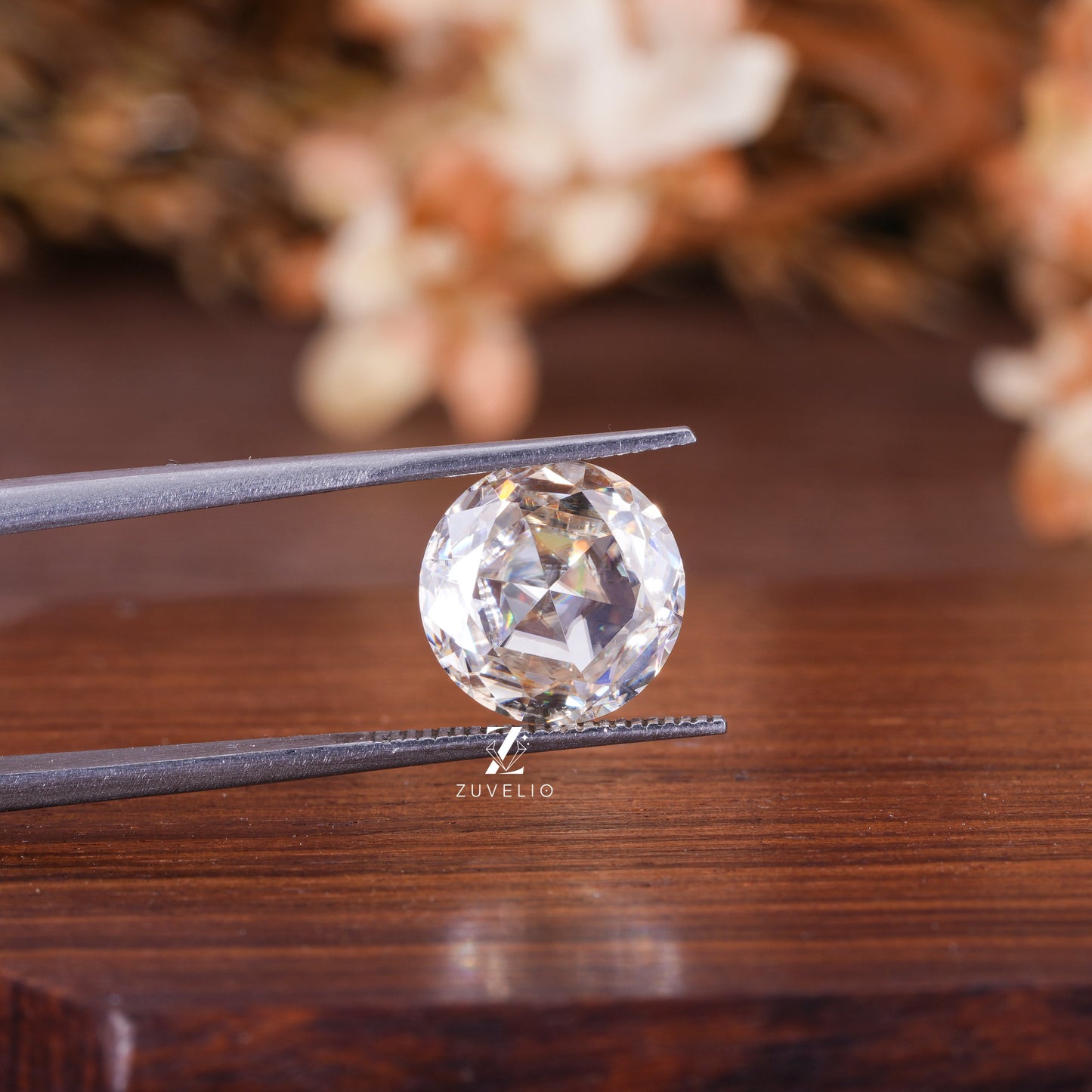 Rose Round Cut Moissanite