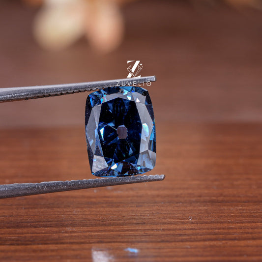 Blue Radiant Cut Moissanite