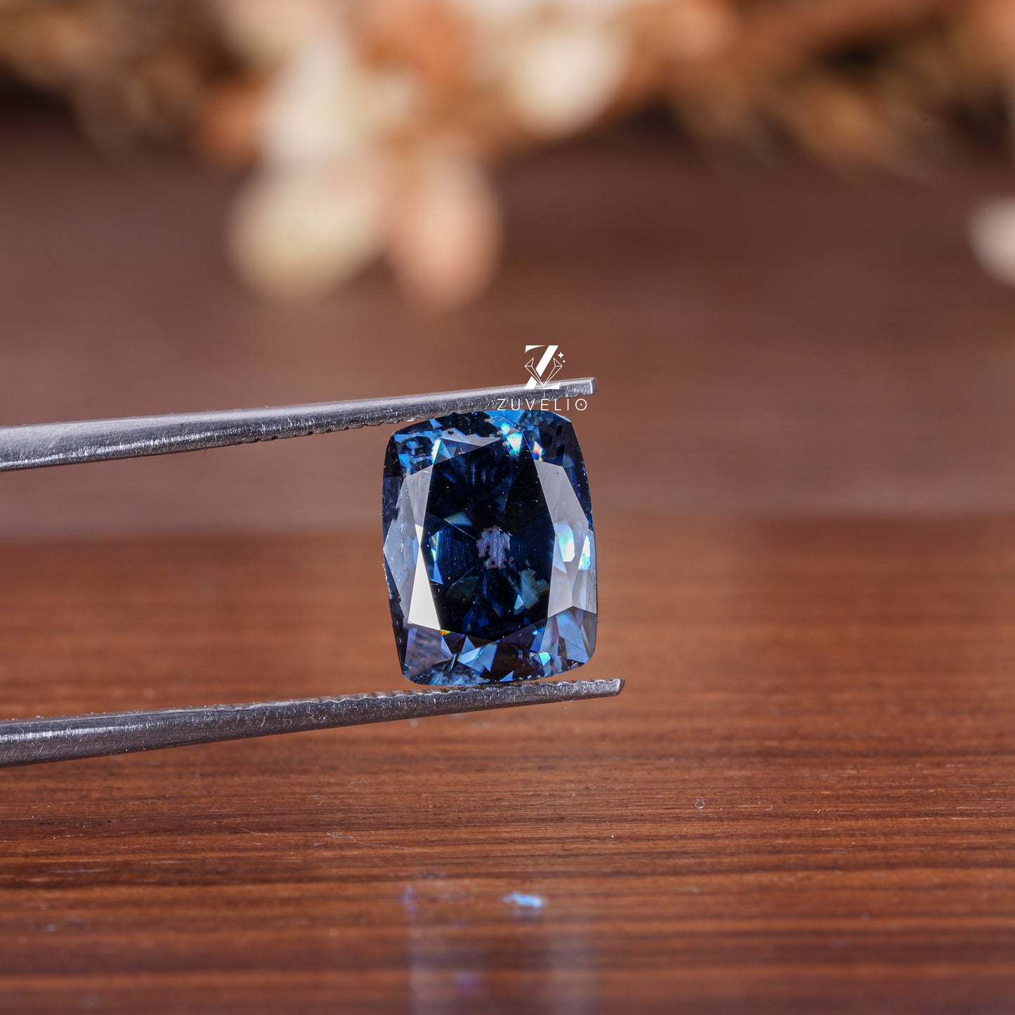 Blue Radiant Cut Moissanite