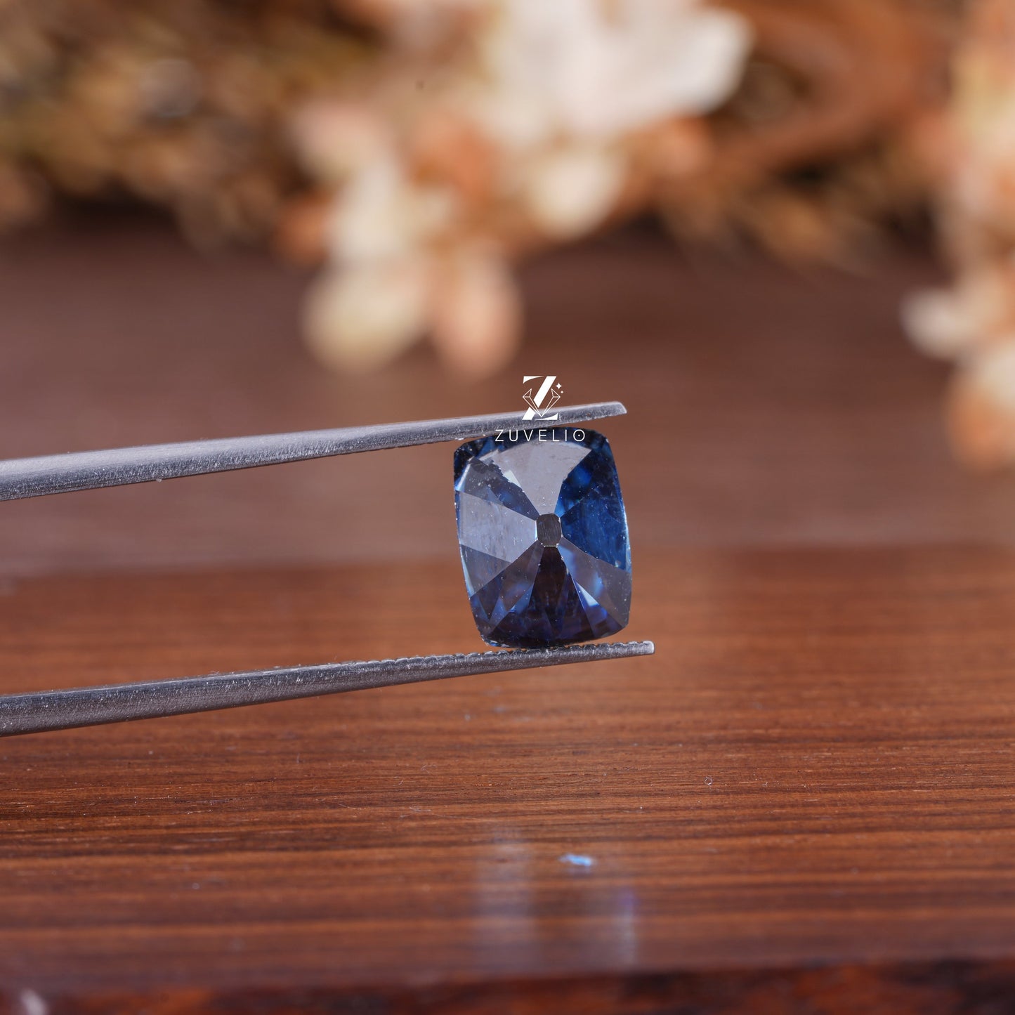 Blue Radiant Cut Moissanite