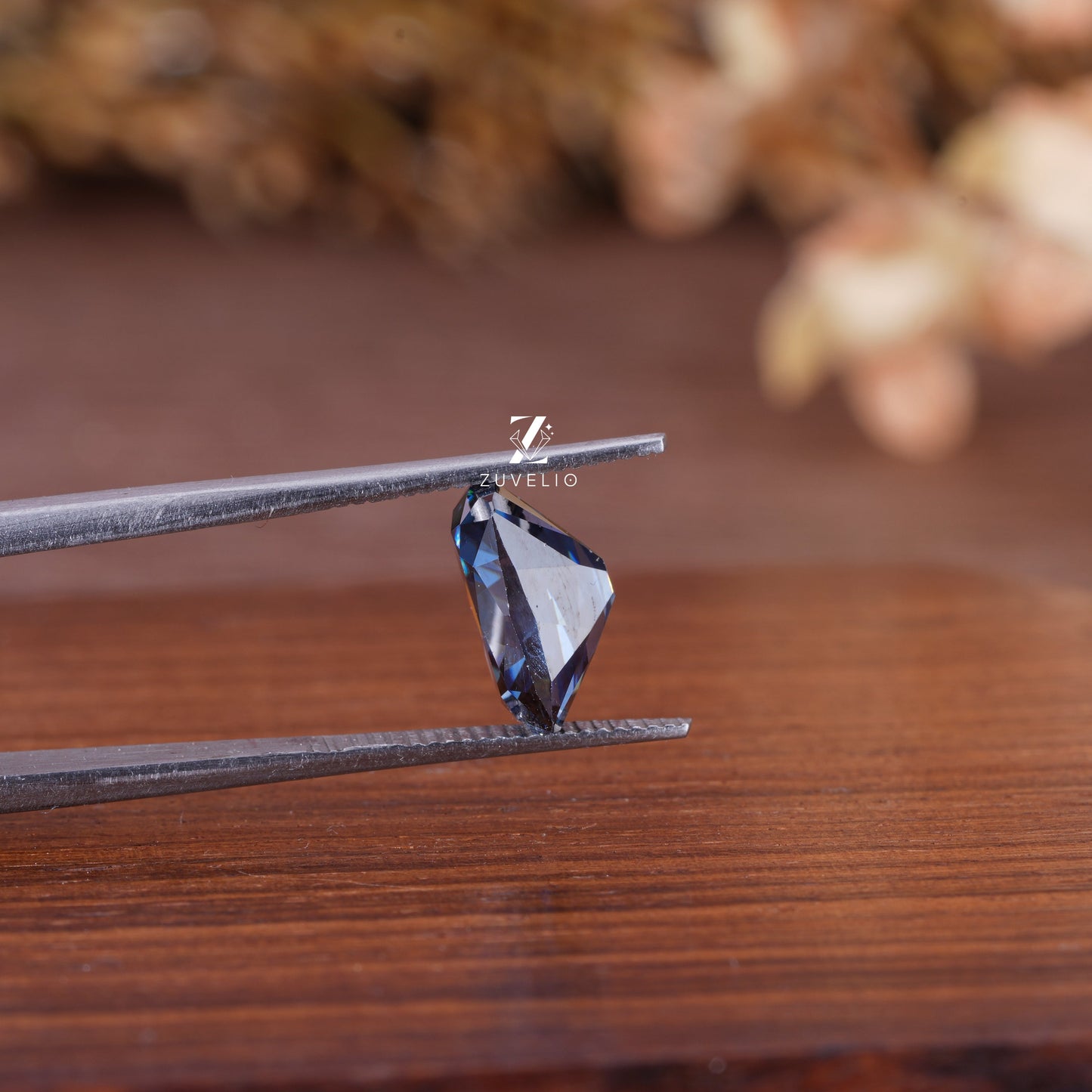 Blue Radiant Cut Moissanite