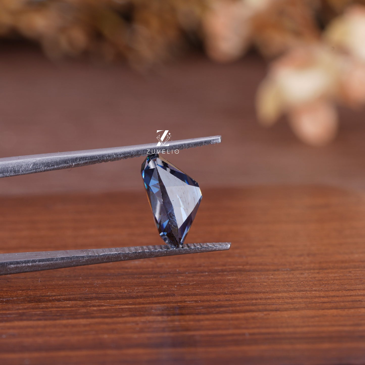 Blue Radiant Cut Moissanite