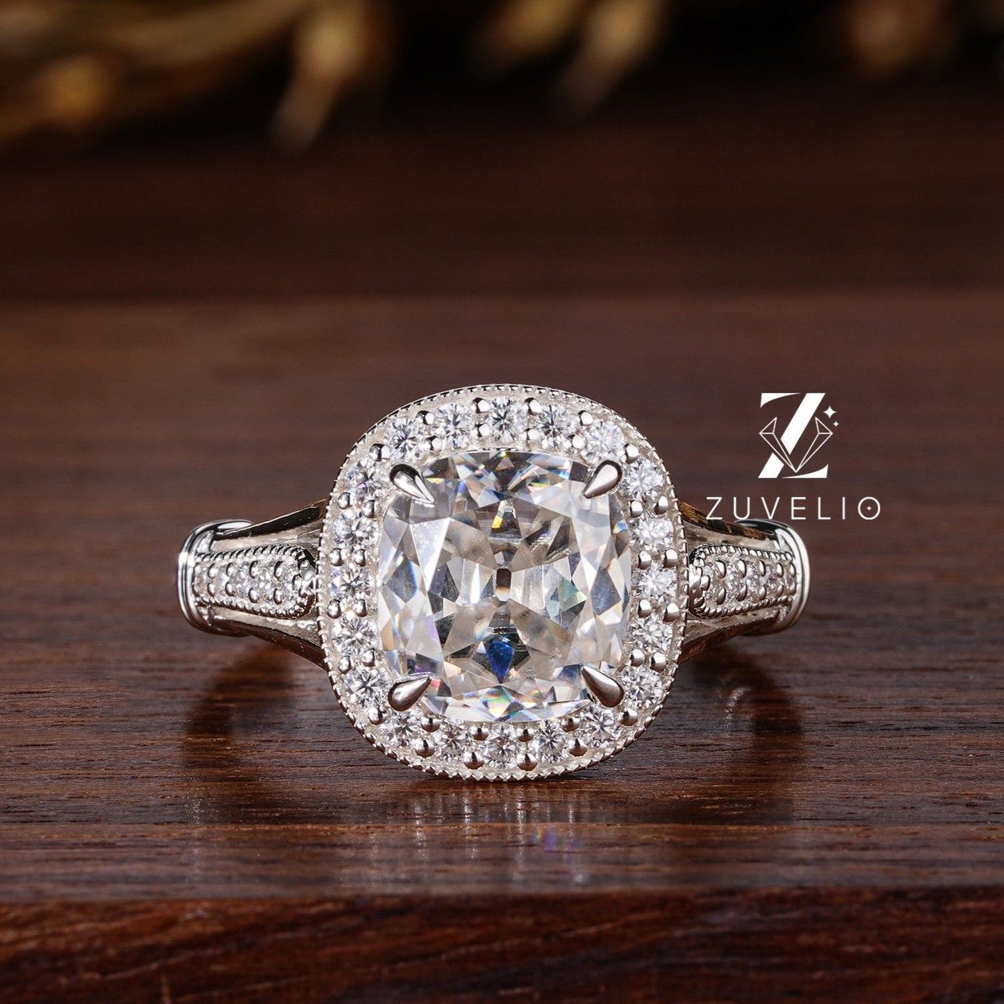 Cushion Cut Halo Ring - Zuvelio.com