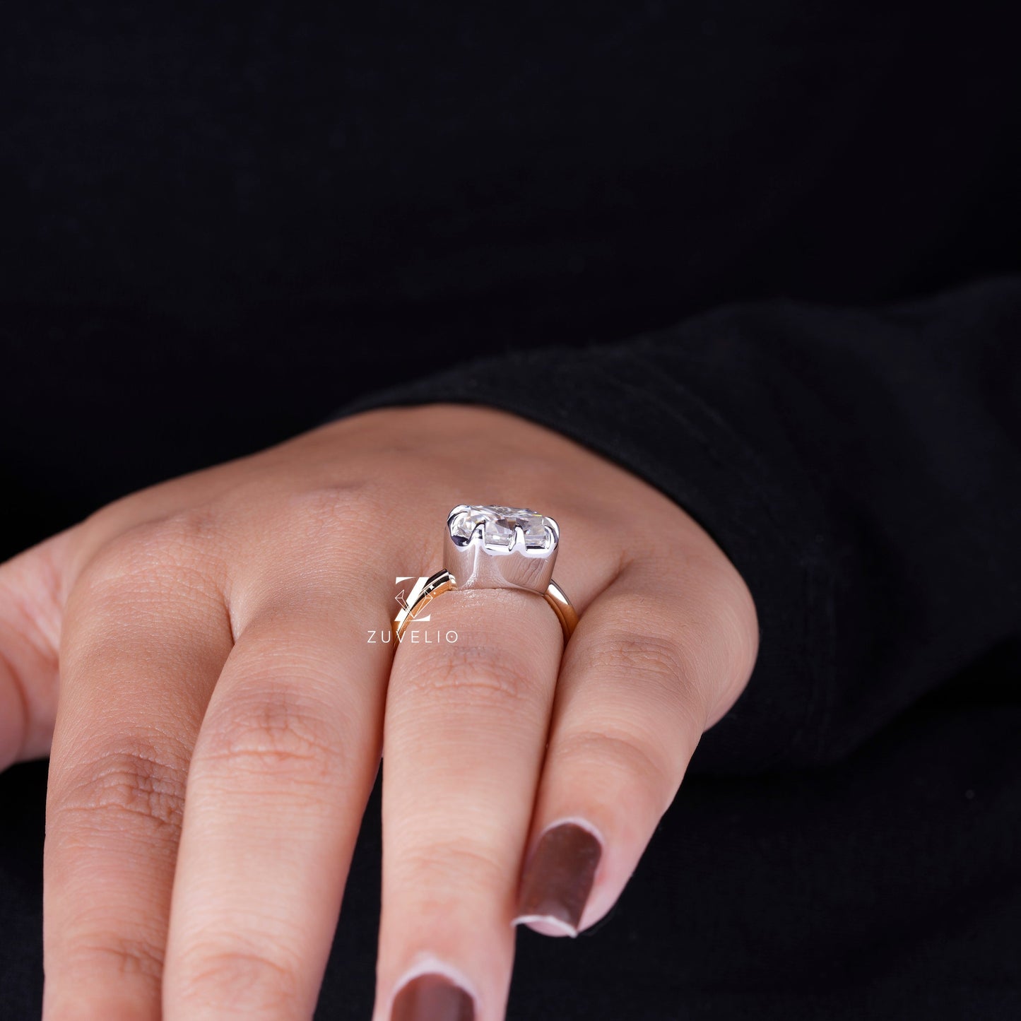 Two Tone Moissanite Ring - Zuvelio.com