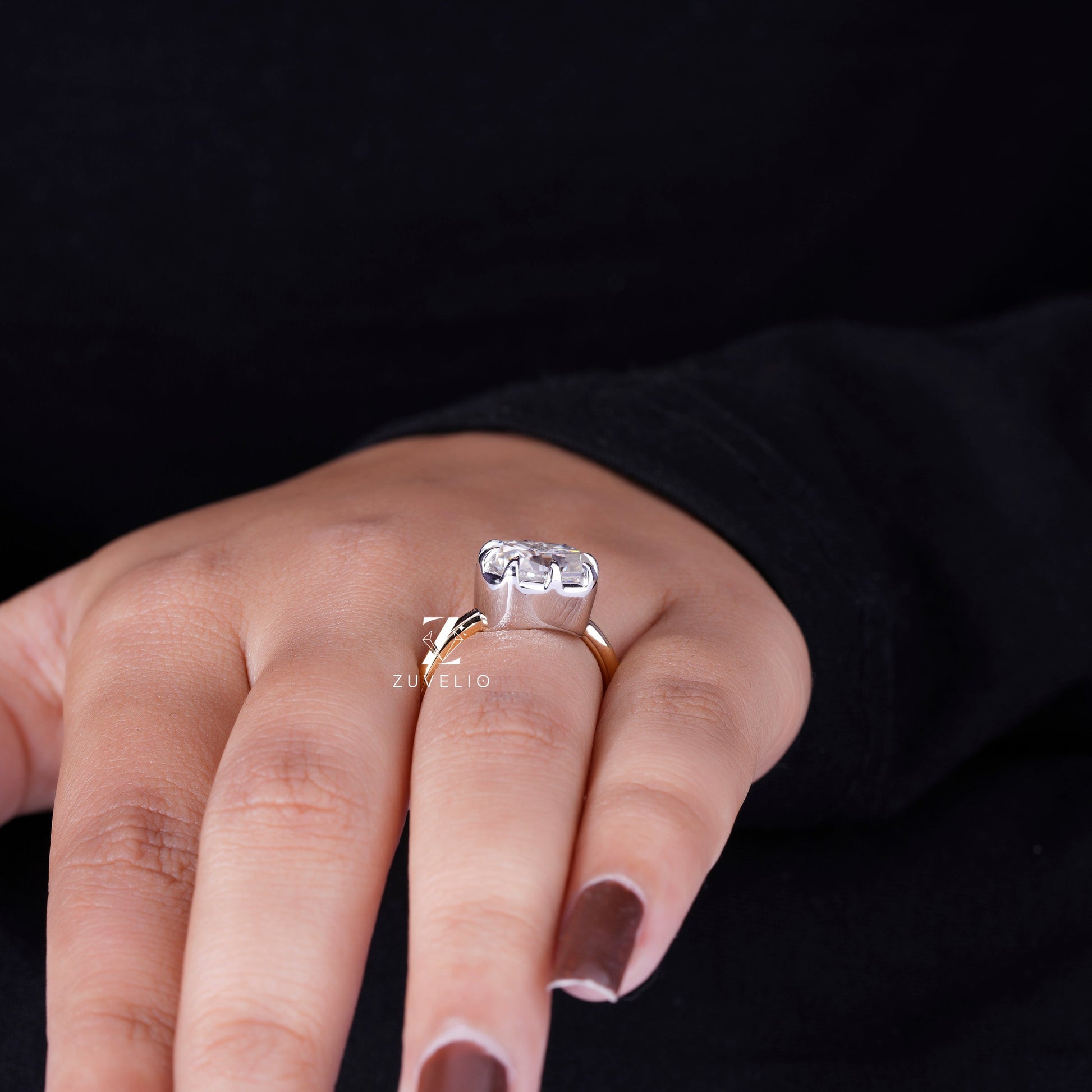 Two Tone Moissanite Ring - Zuvelio.com