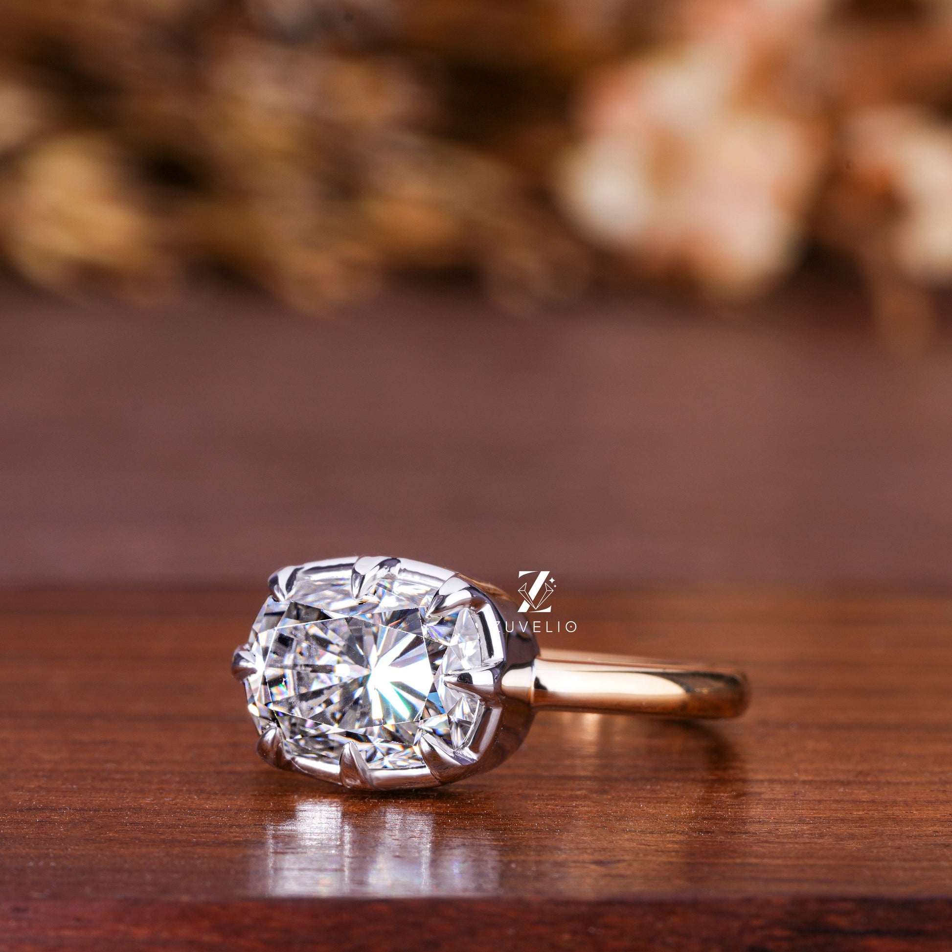 Two Tone Moissanite Ring - Zuvelio.com