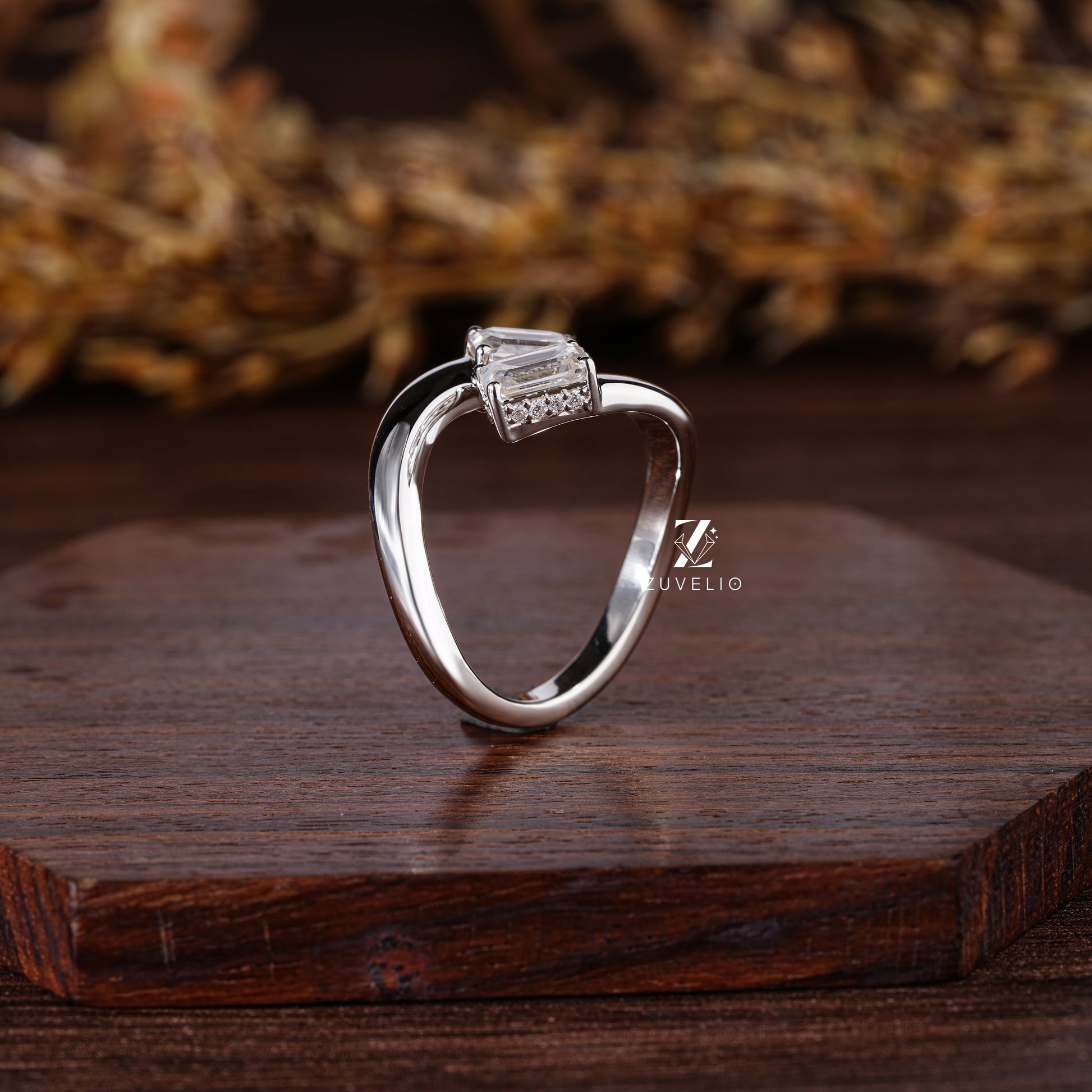 Two Stone Twisted Band Ring - Zuvelio.com
