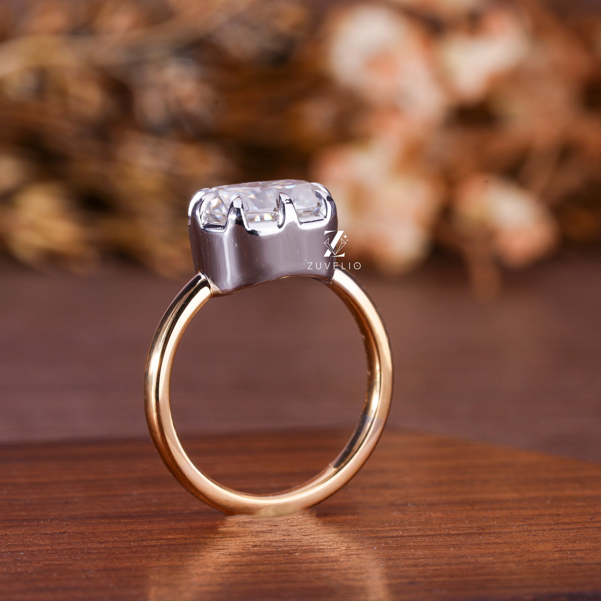 Two Tone Moissanite Ring - Zuvelio.com