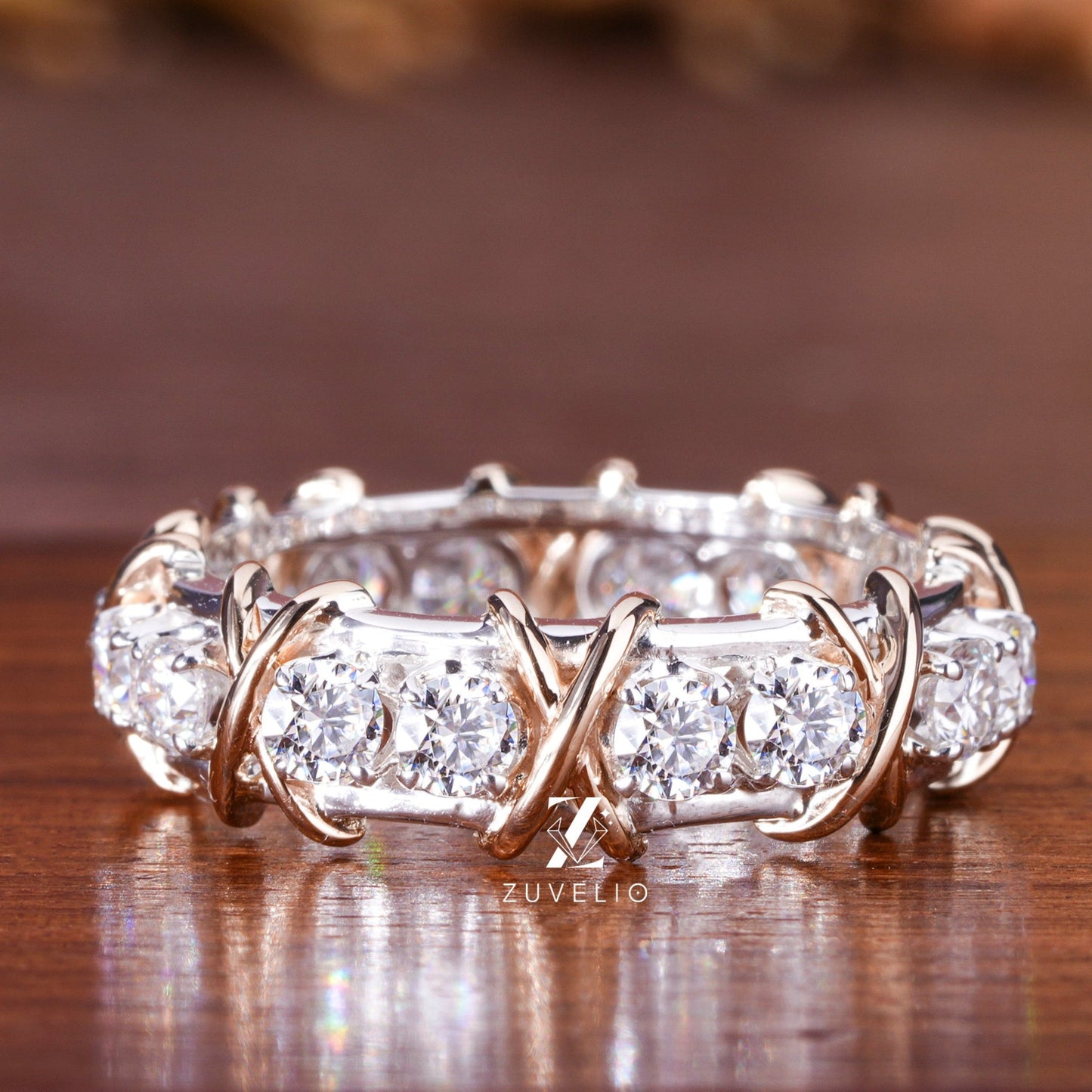 Two Stone Moissanite Band