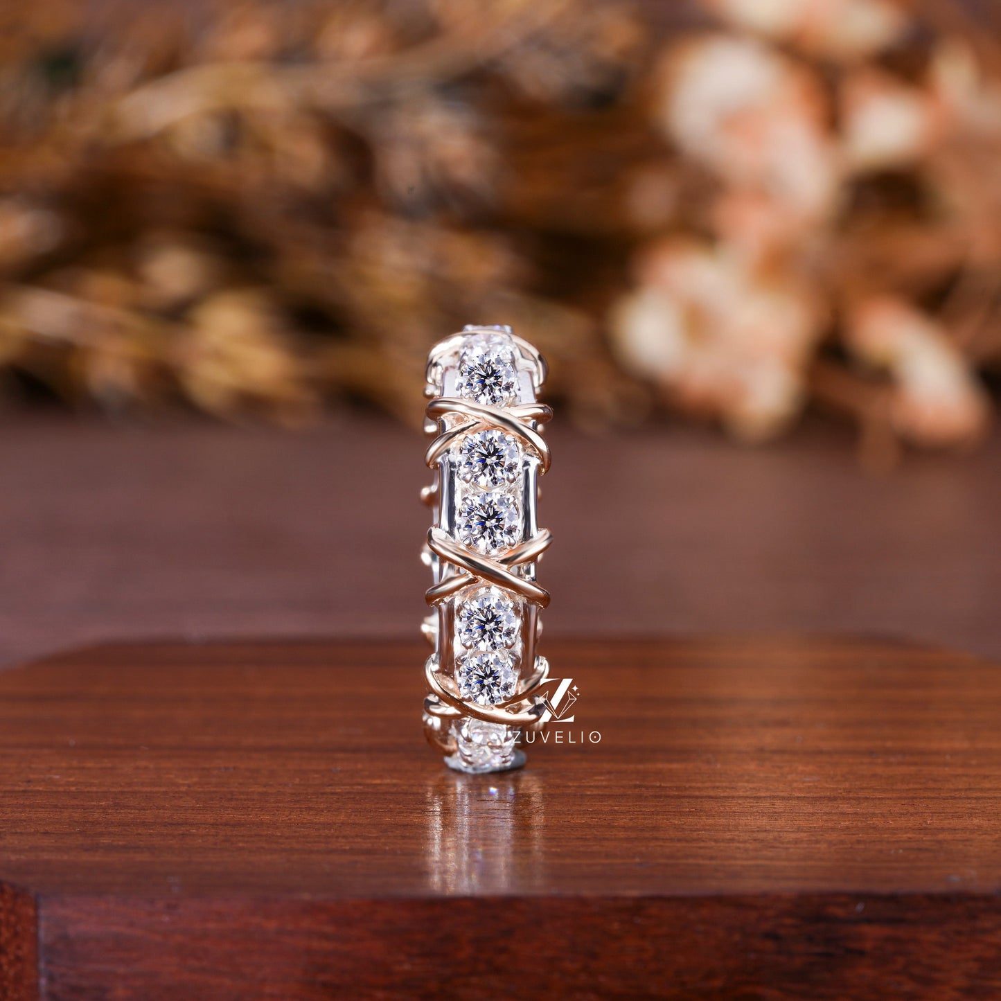 Two Stone Moissanite Band