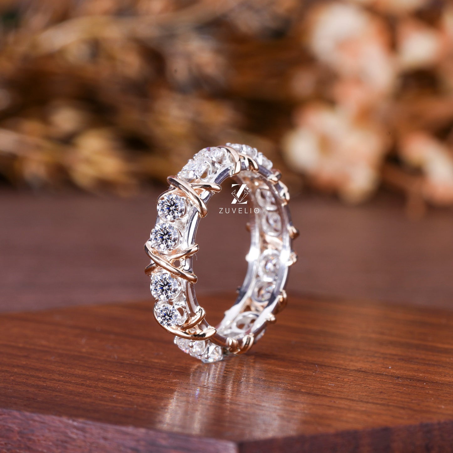 Two Stone Moissanite Band