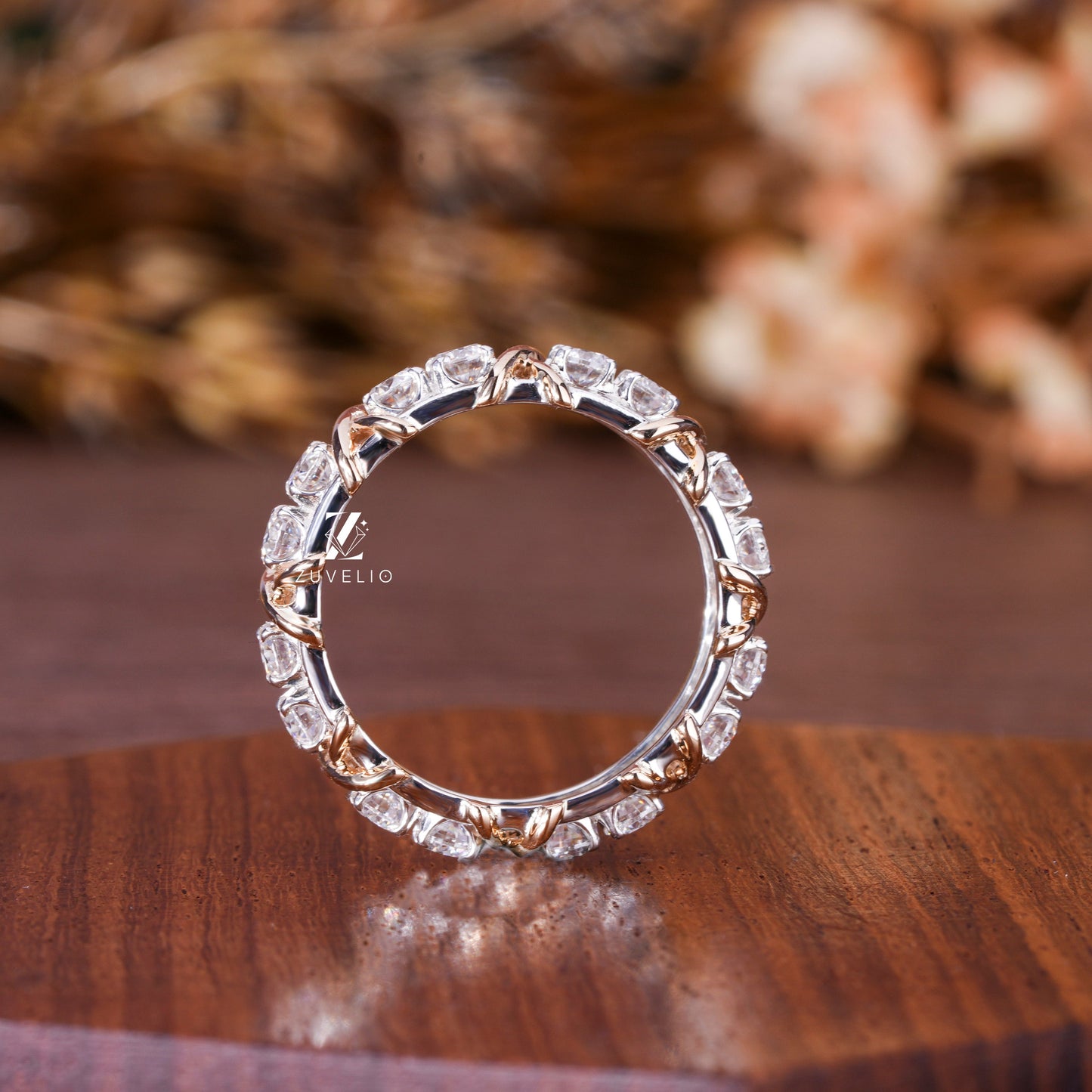 Two Stone Moissanite Band
