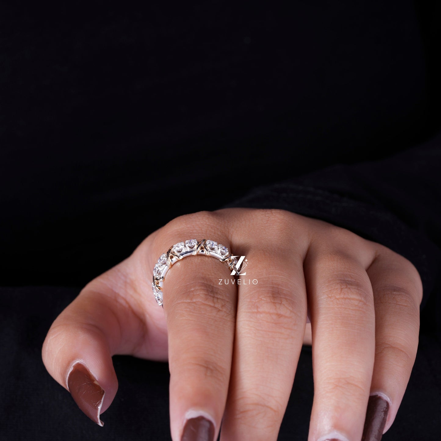 Two Stone Moissanite Band