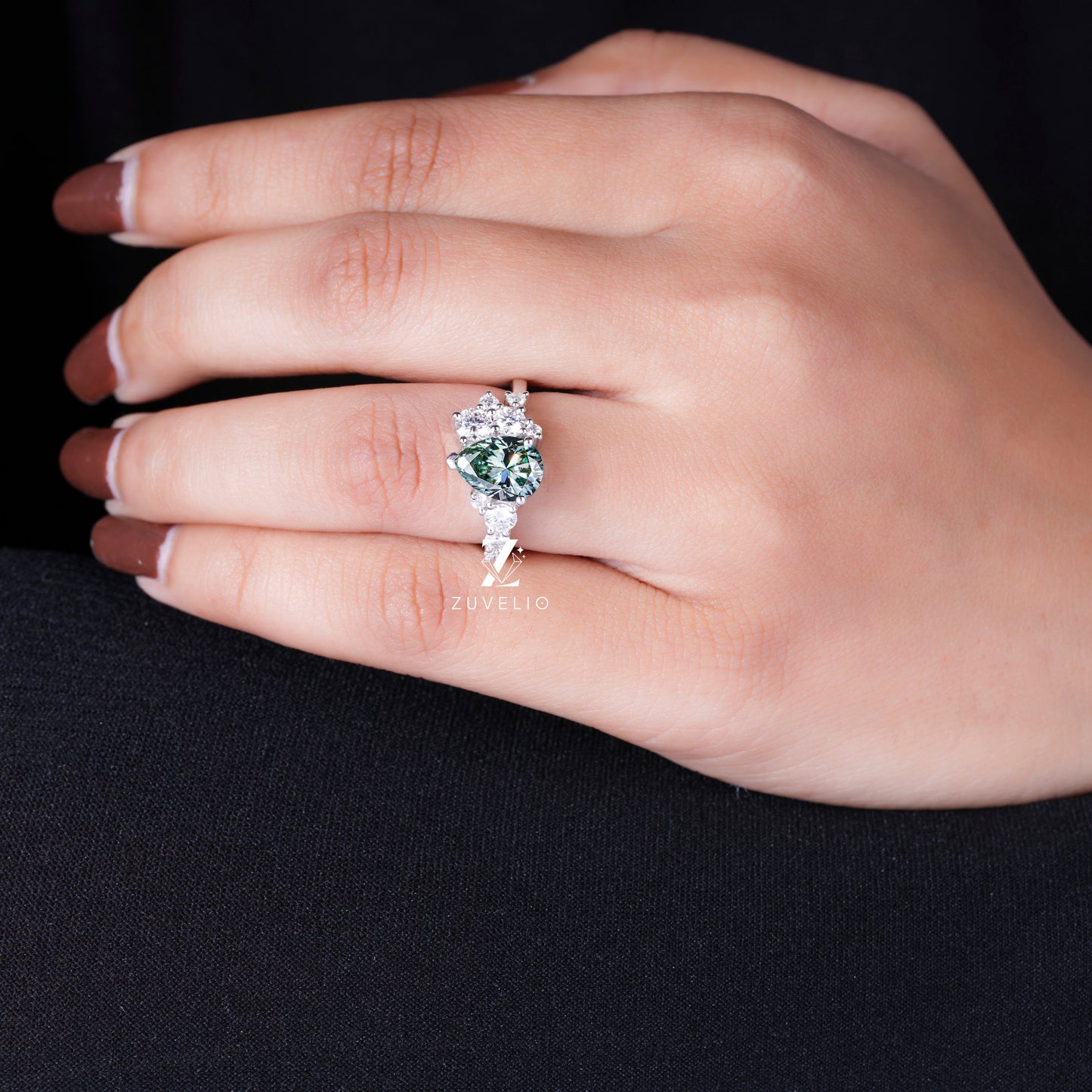 Green Moissanite Ring