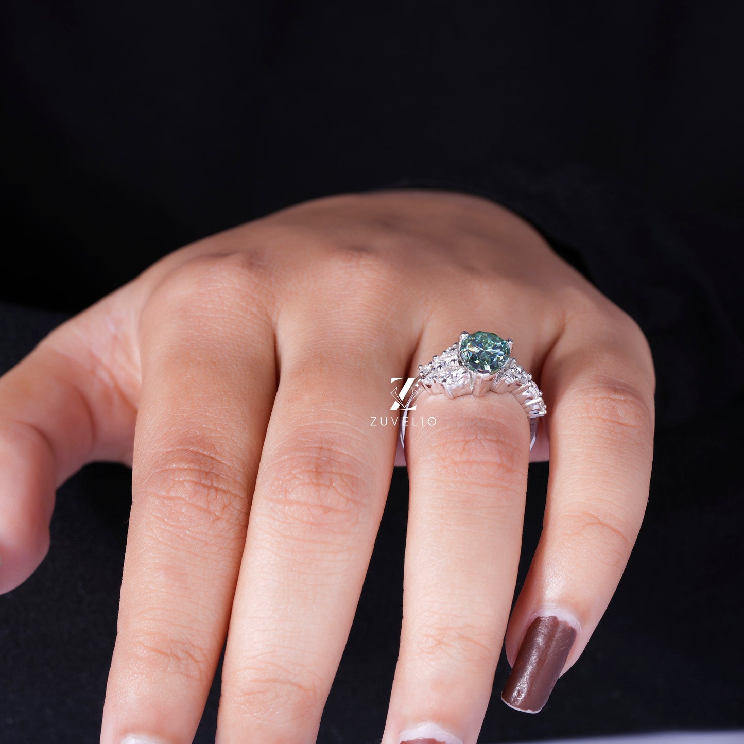 Green Moissanite Ring