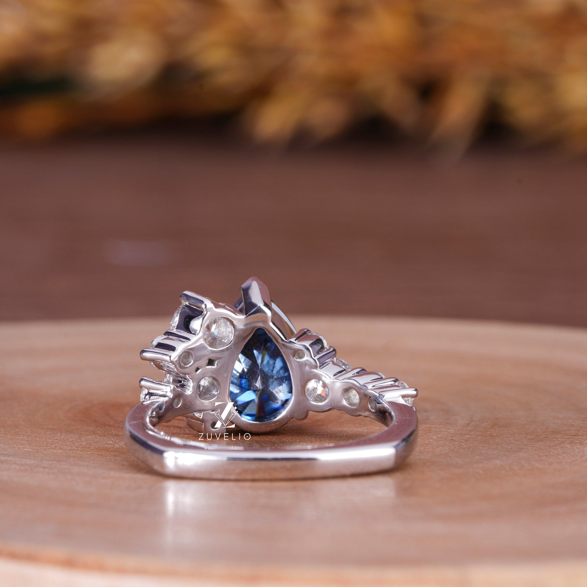 Blue Moissanite Vintage Ring - Zuvelio.com
