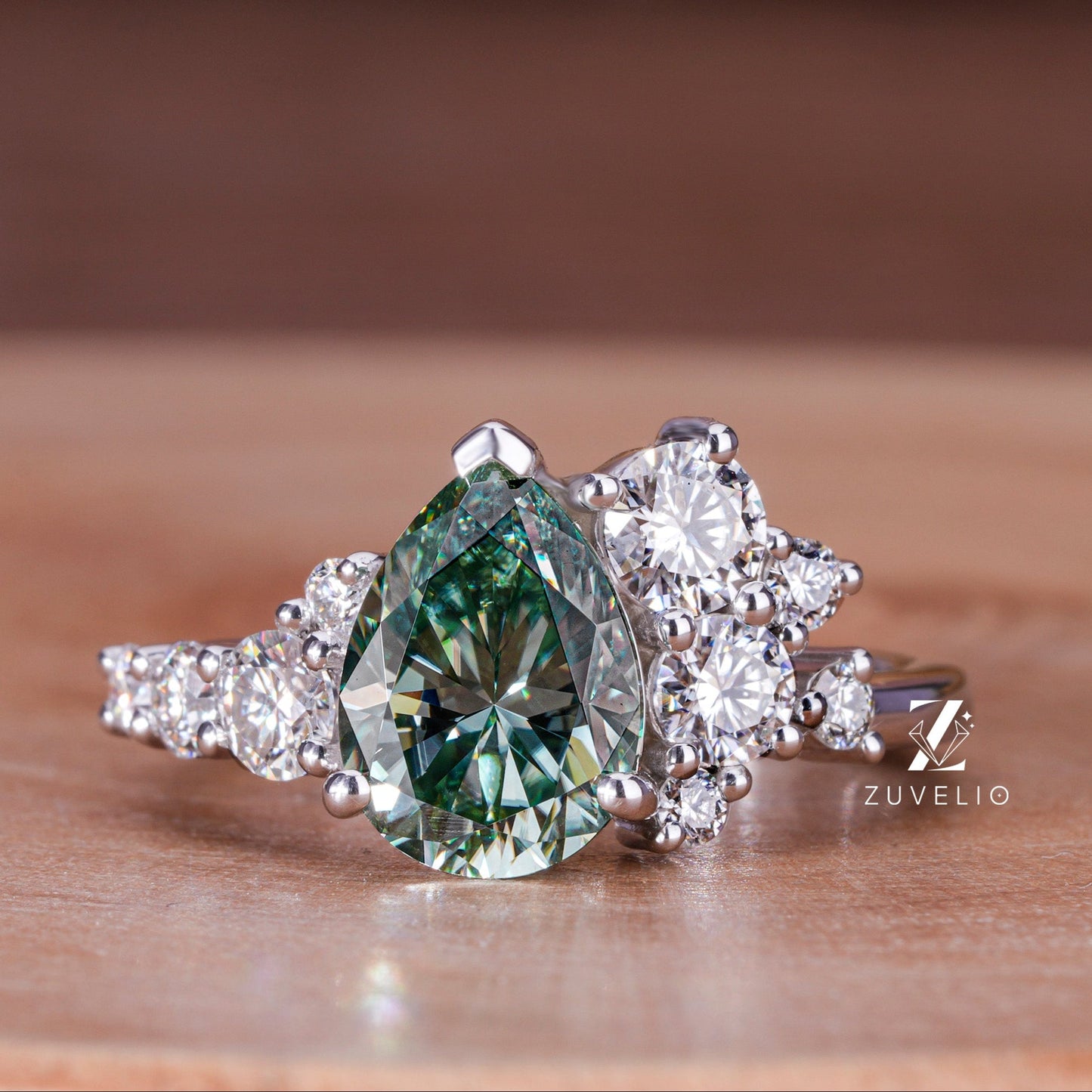 Green Moissanite Ring