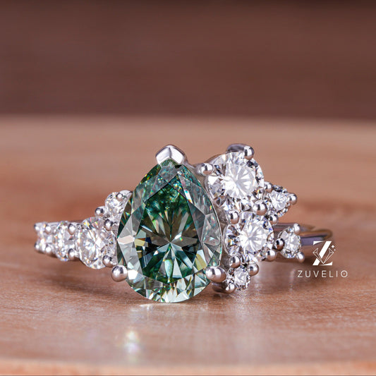 Green Moissanite Ring