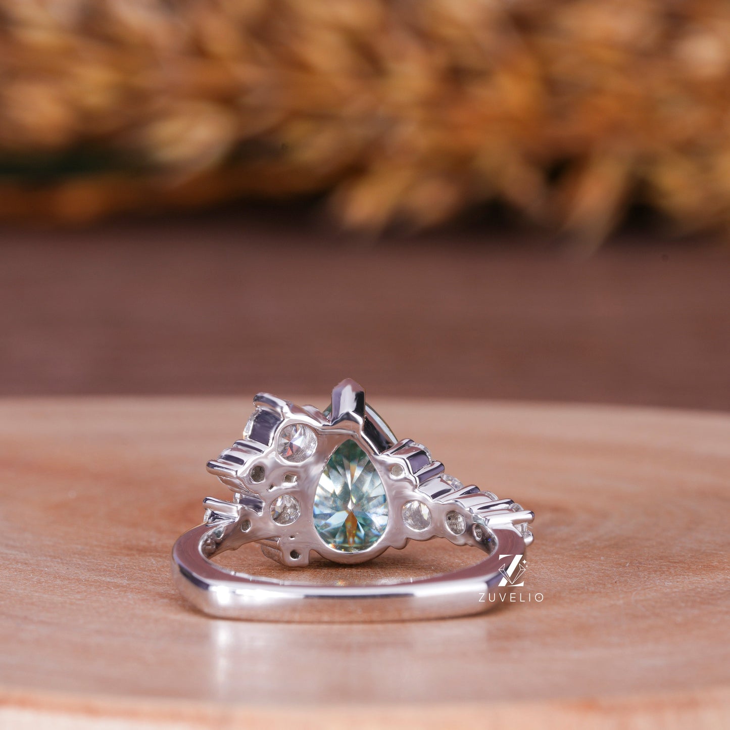 Green Moissanite Ring