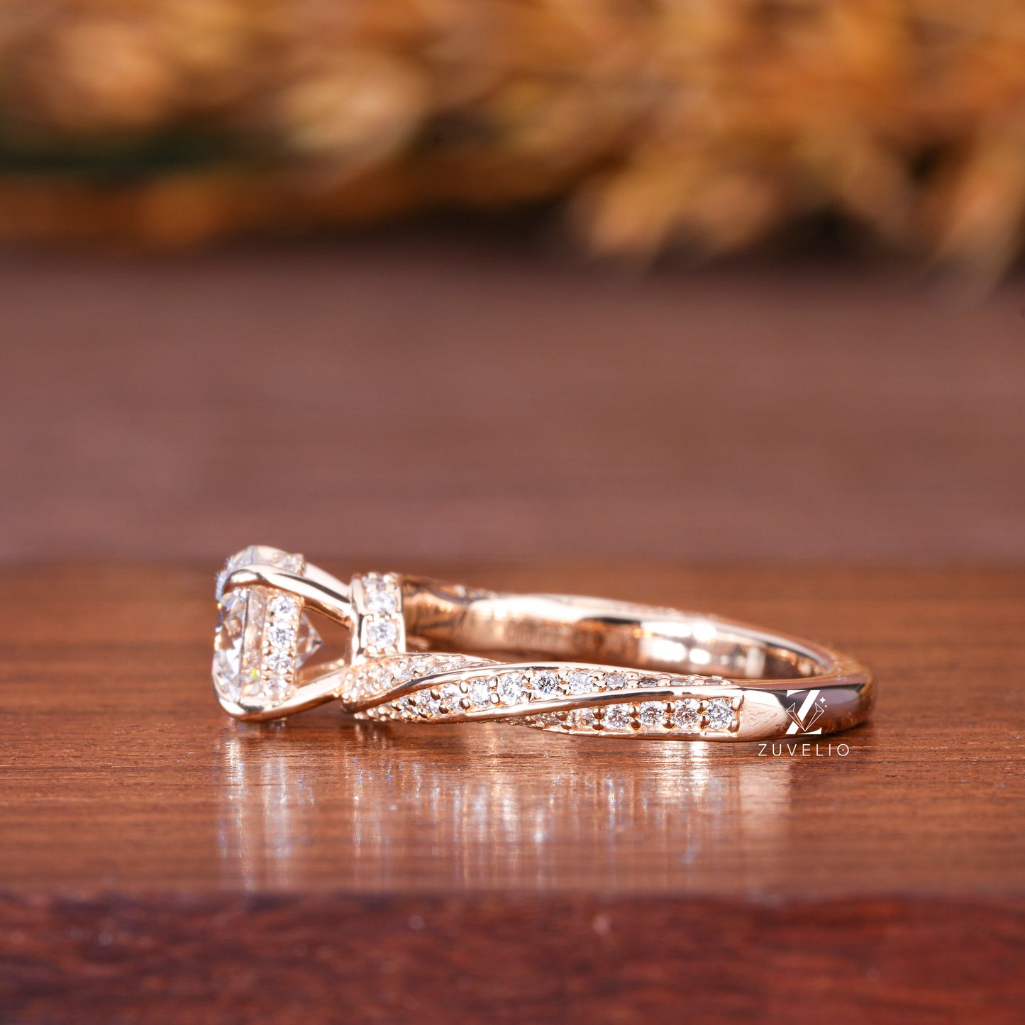 Round Cut Twisted Diamond Ring - Zuvelio.com