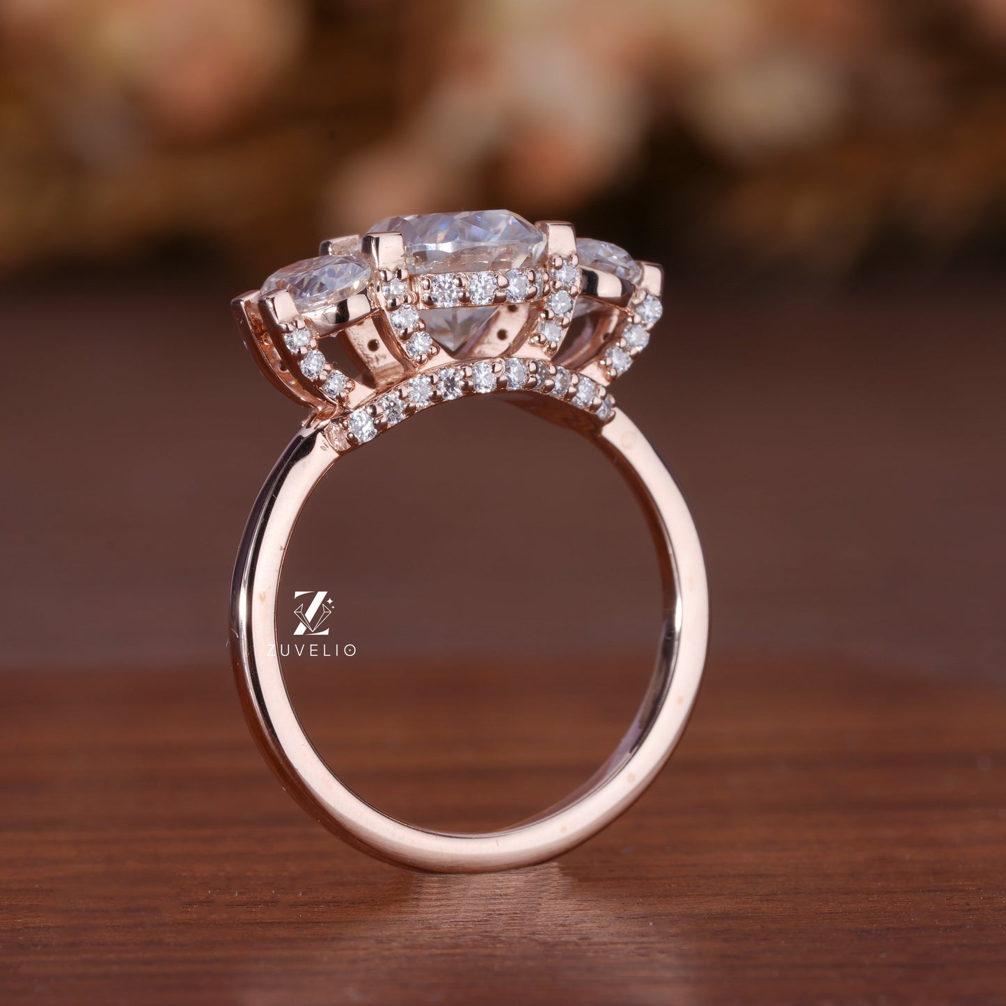 Three Stone Moissanite Ring