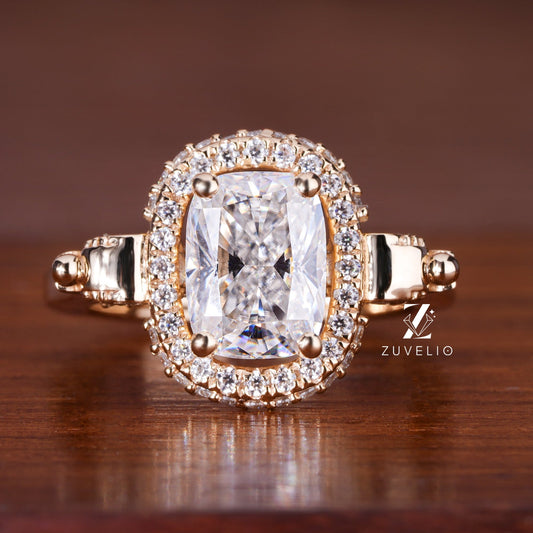 Cushion Cut Moissanite Ring