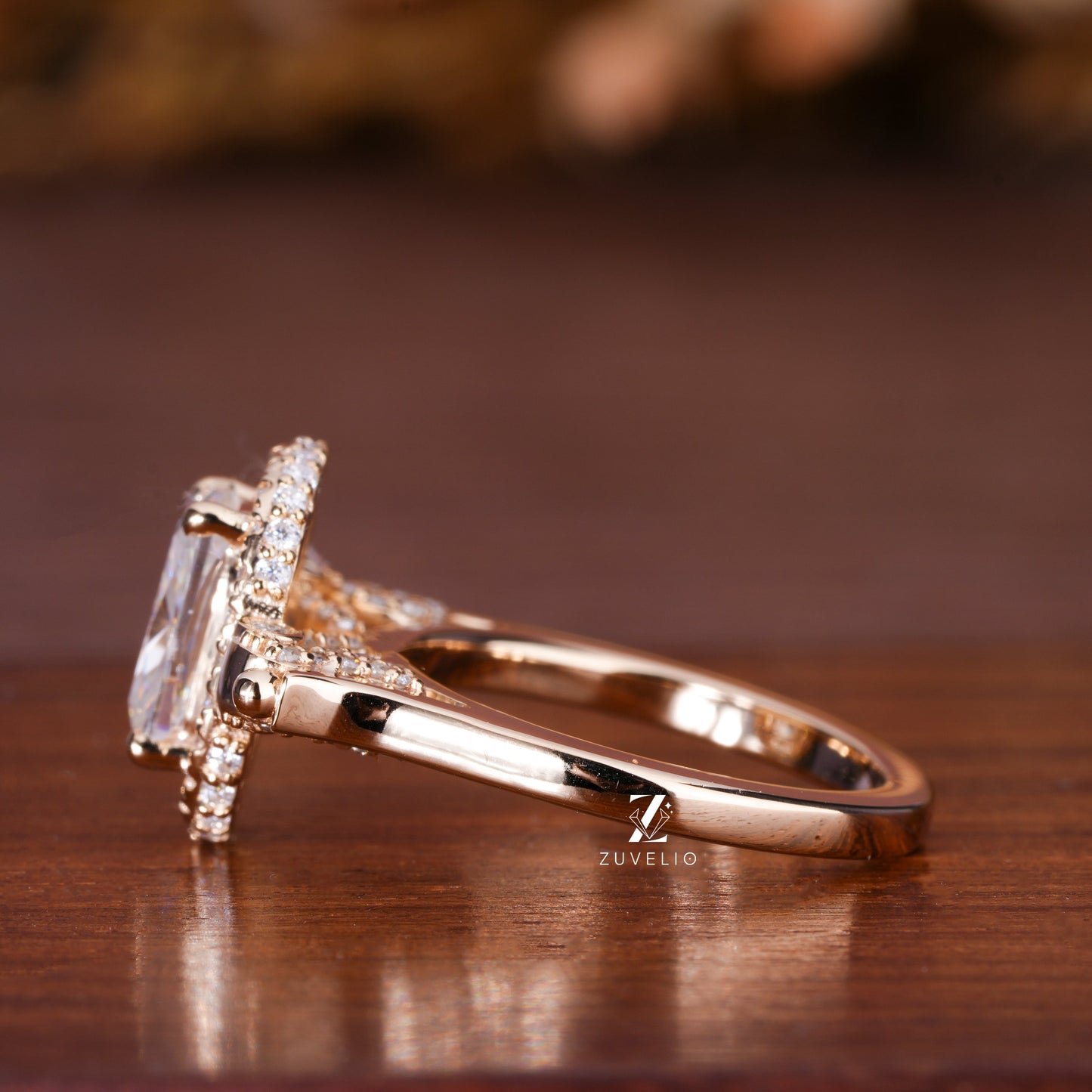 Cushion Cut Moissanite Ring