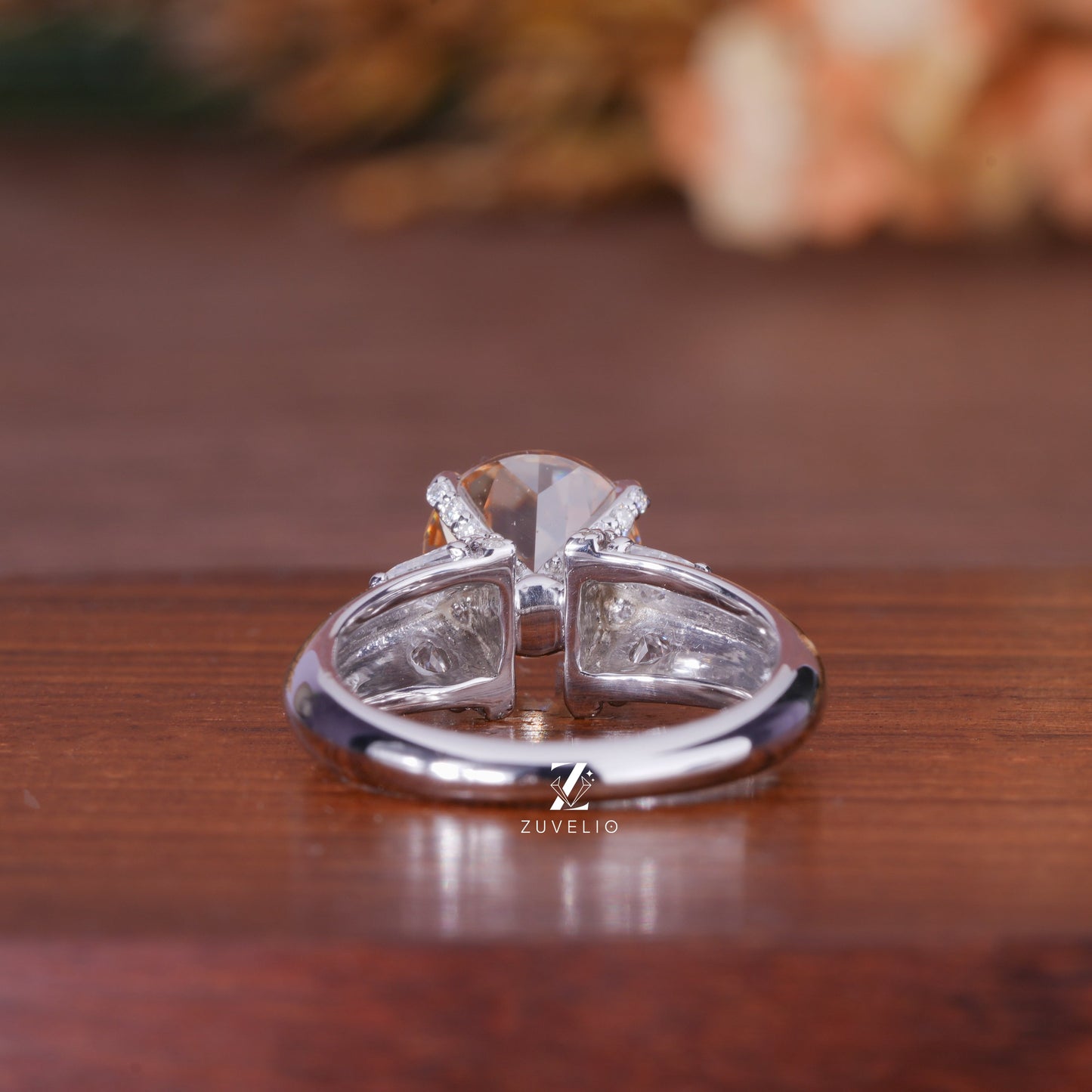 Round Champagne Moissanite Ring