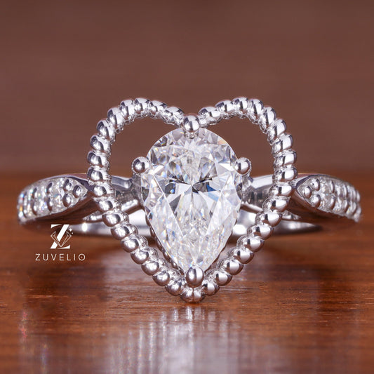 Heart Pear Moissanite Ring