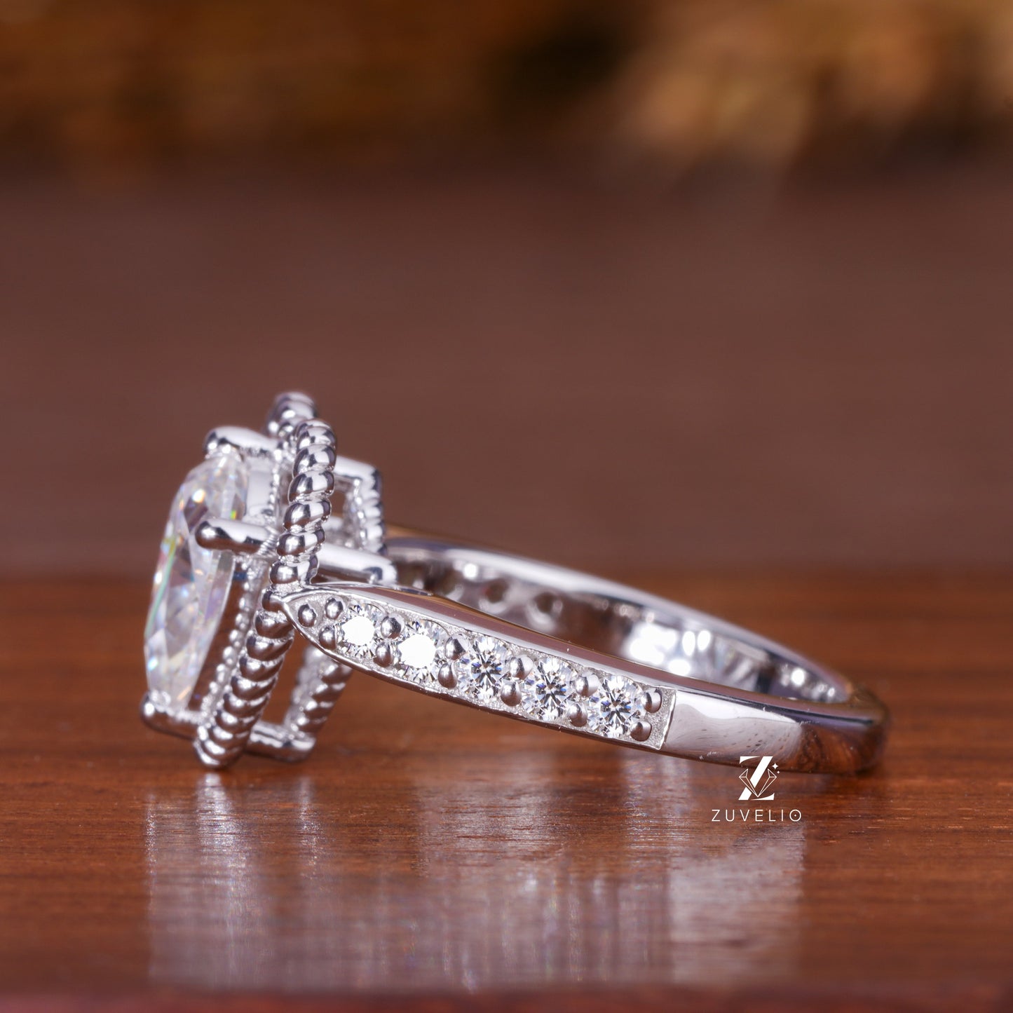 Heart Pear Moissanite Ring