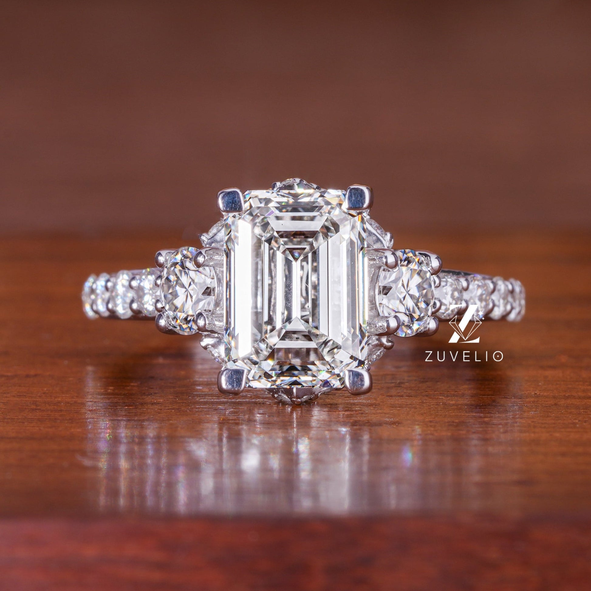 3.53 Ct Emerald Cut Diamond Ring - Zuvelio.com