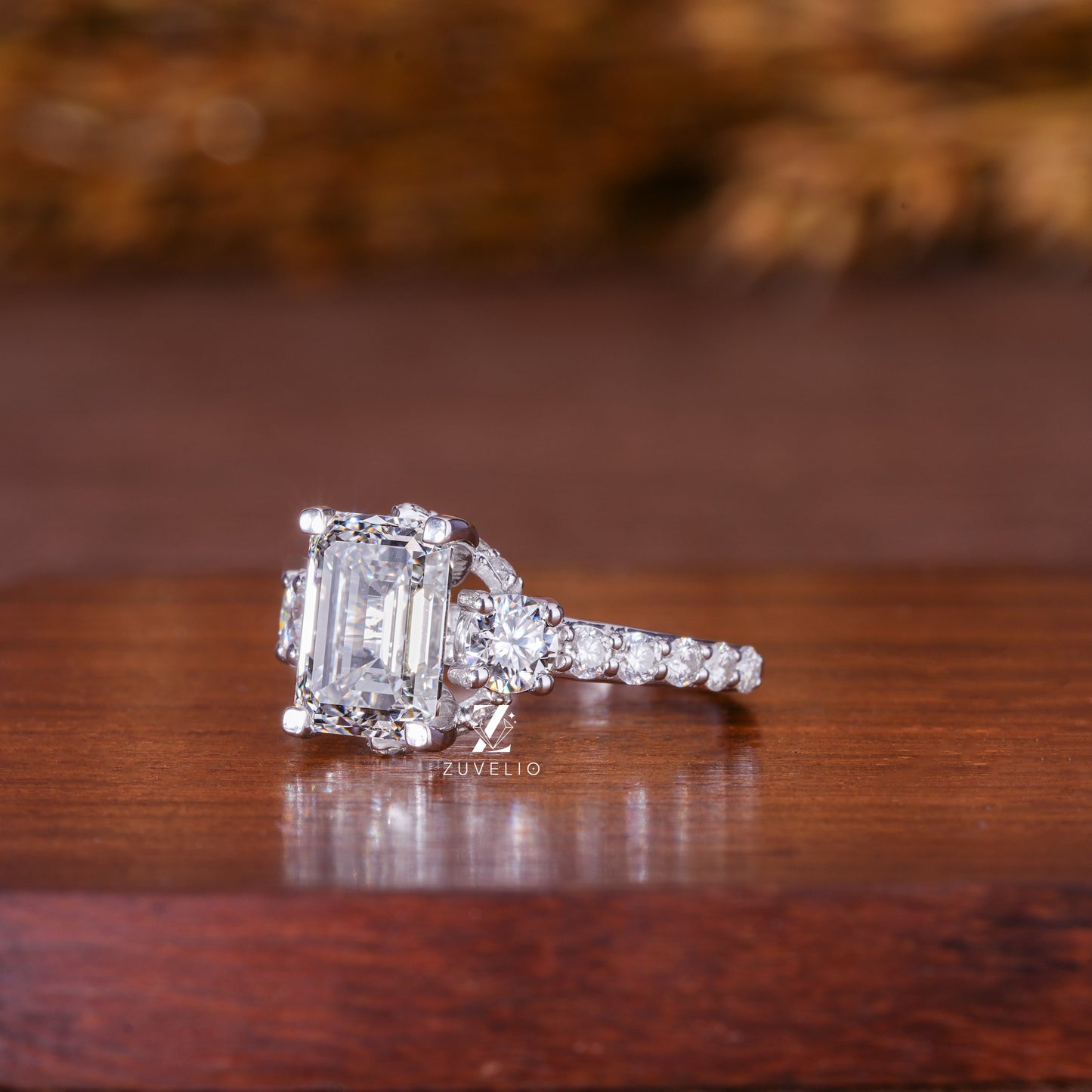 3.53 Ct Emerald Cut Diamond Ring - Zuvelio.com