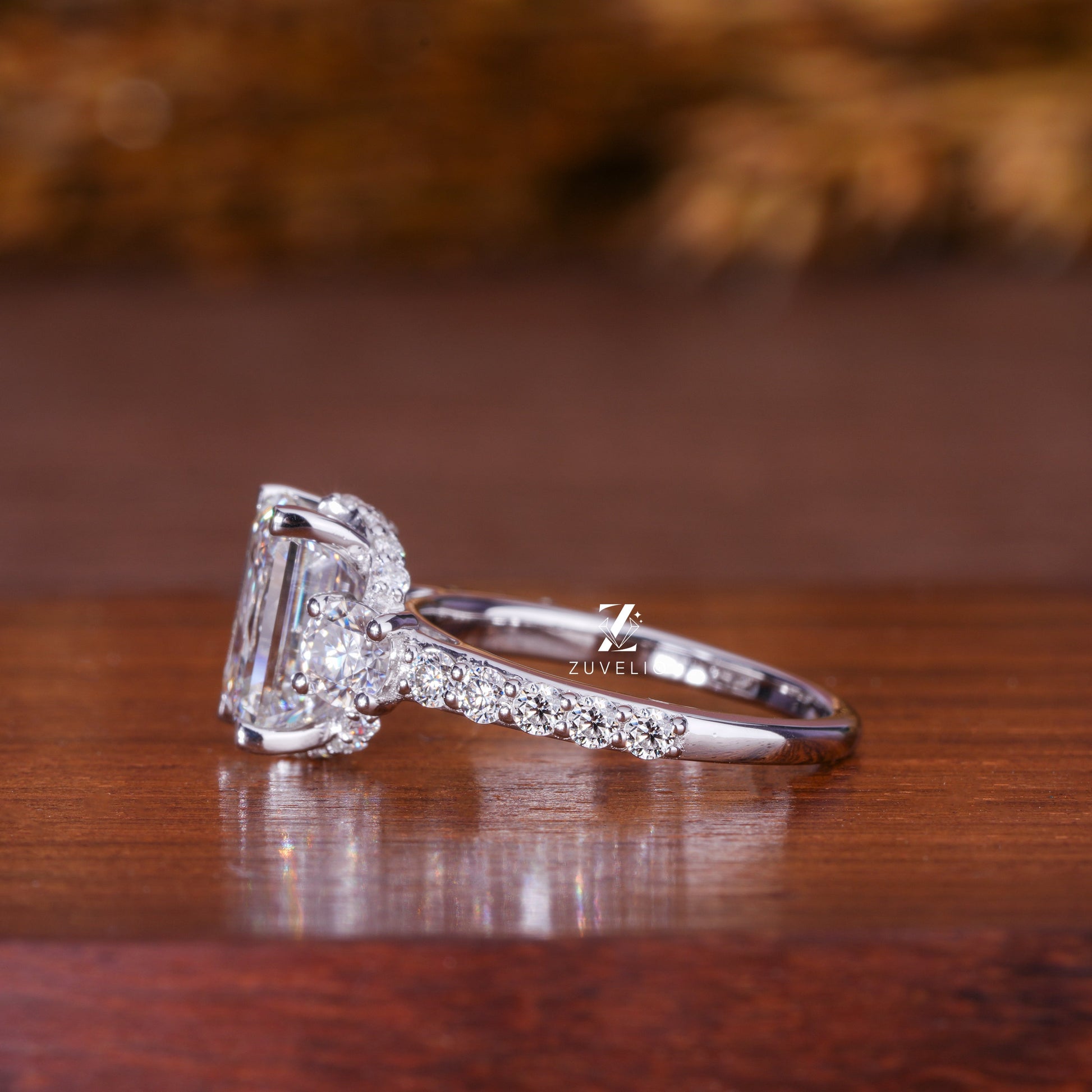 3.53 Ct Emerald Cut Diamond Ring - Zuvelio.com