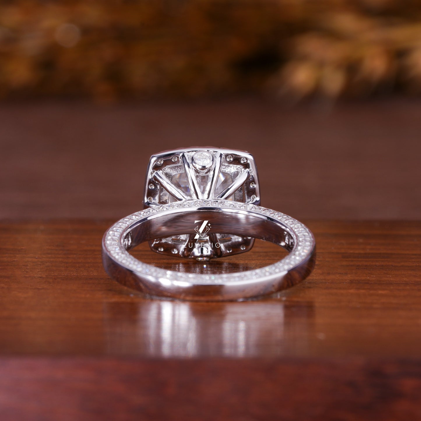 Cushion Cut Moissanite Ring