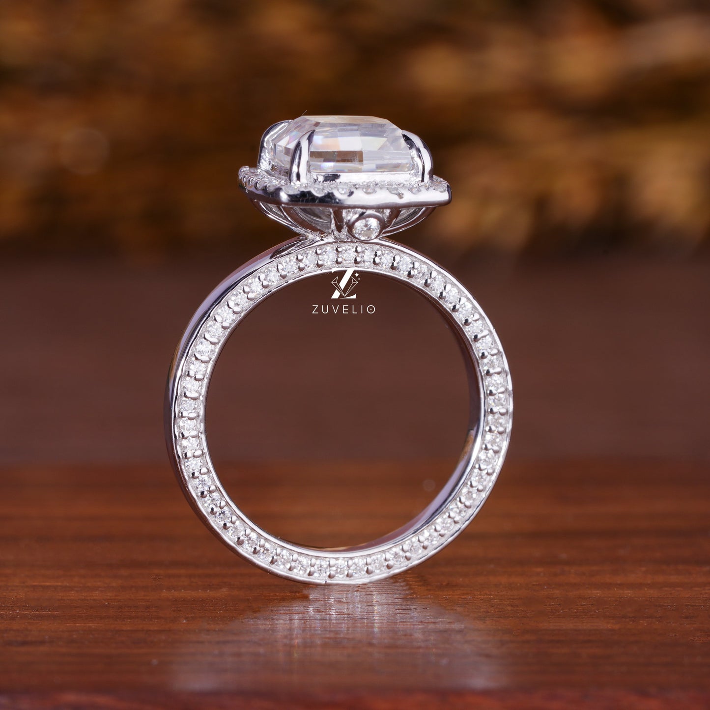 Cushion Cut Moissanite Ring