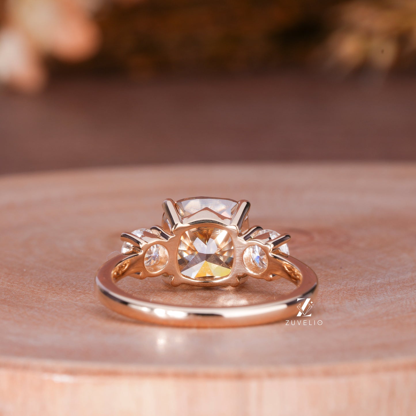 3.15 CTW Champagne  Moissanite Ring