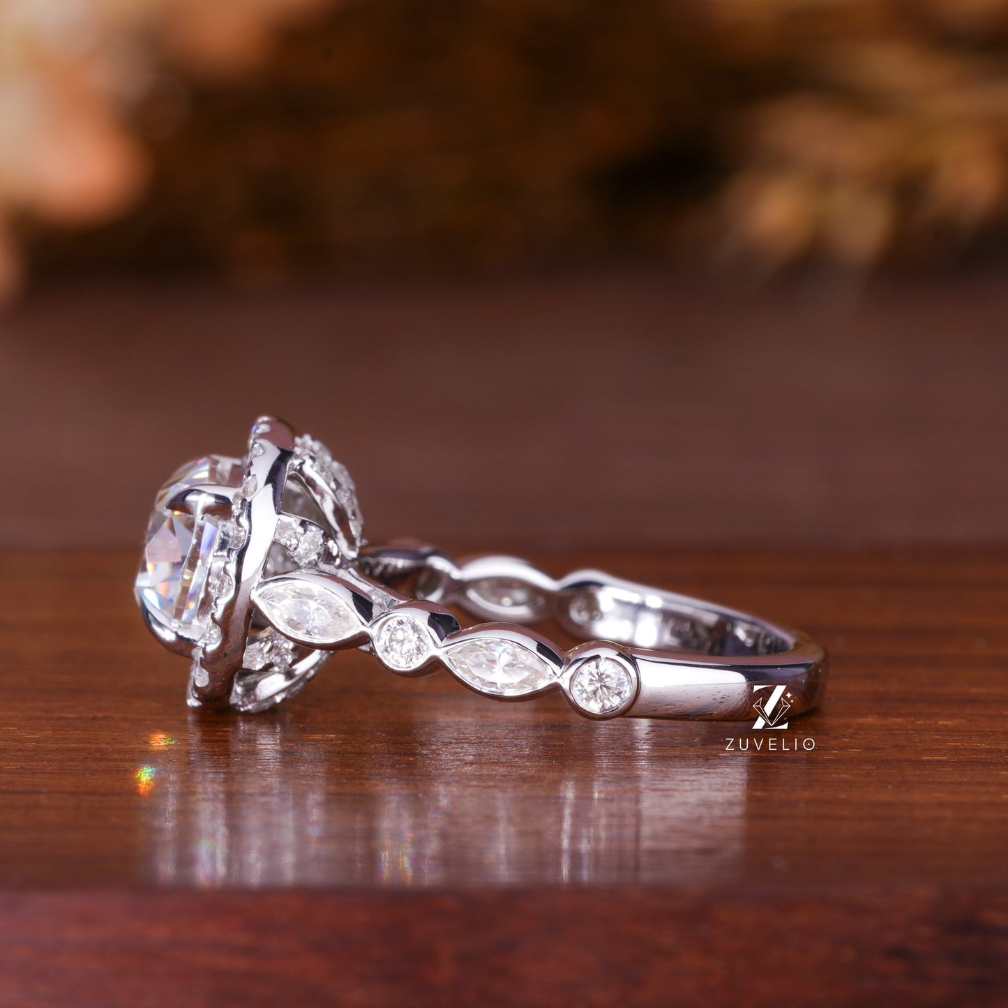 Cushion Cut Moissanite Ring
