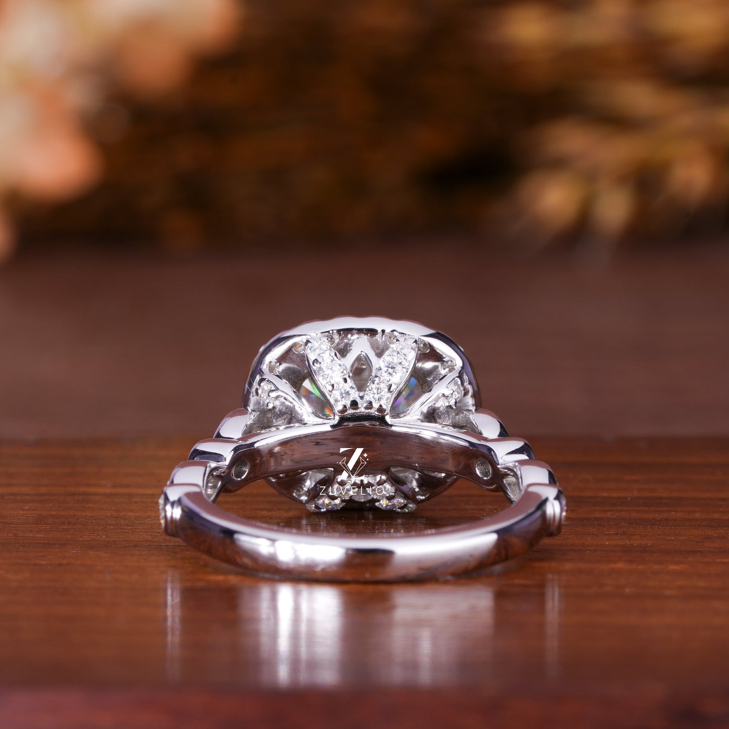 Cushion Cut Moissanite Ring