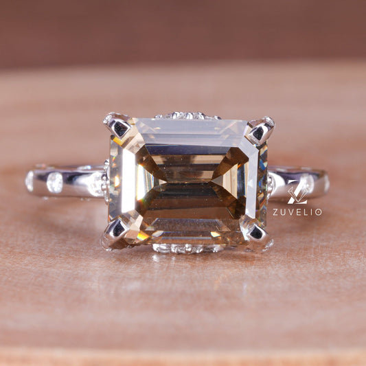 Dark Champagne Moissanite Ring