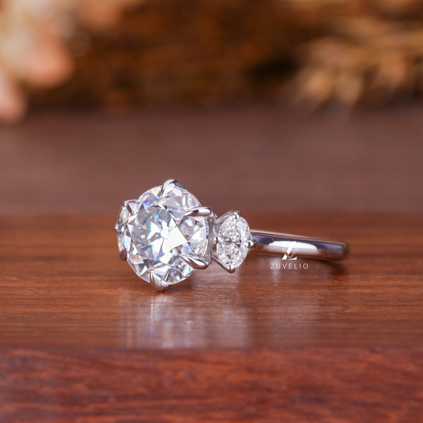 Three Stone Moissanite Ring