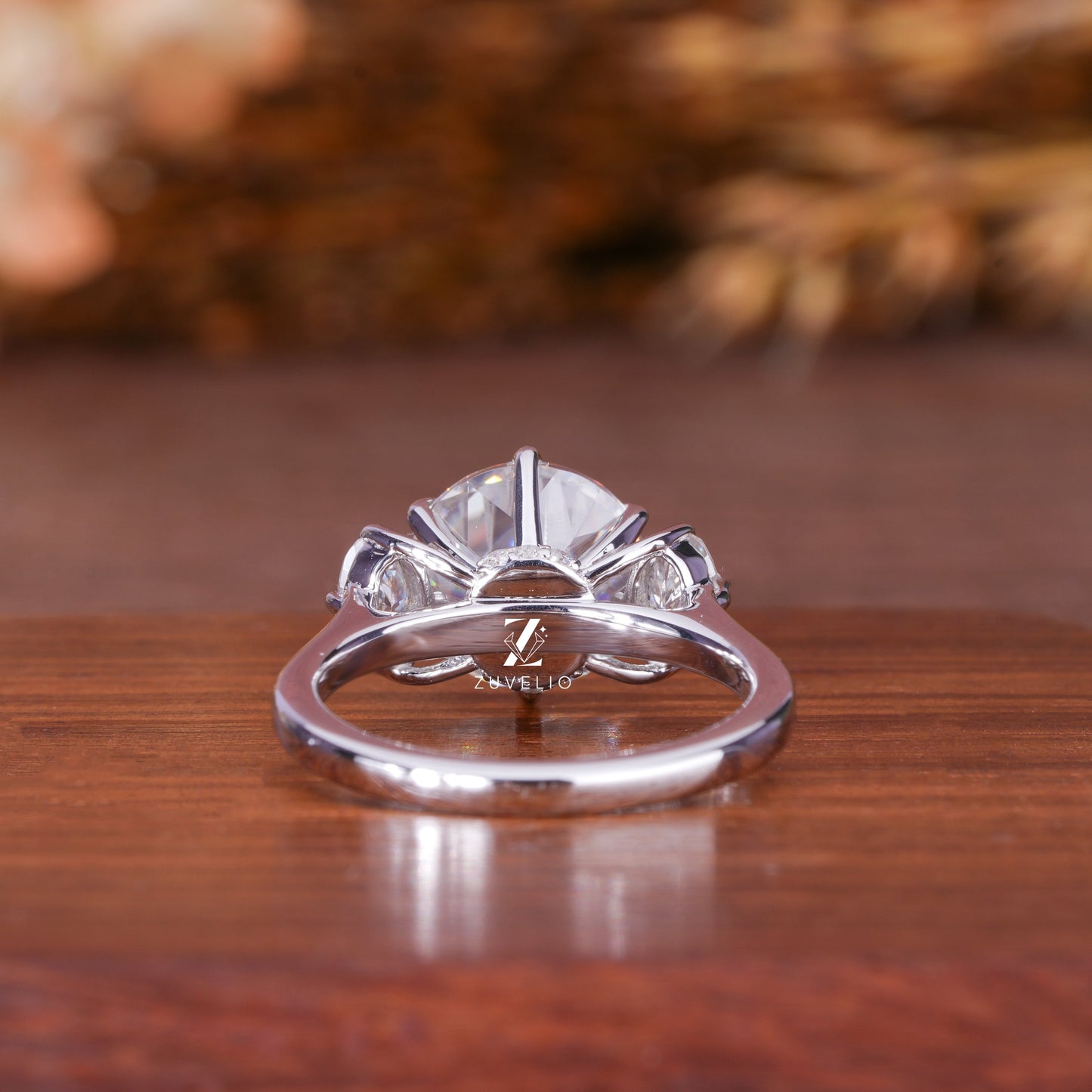 Three Stone Moissanite Ring